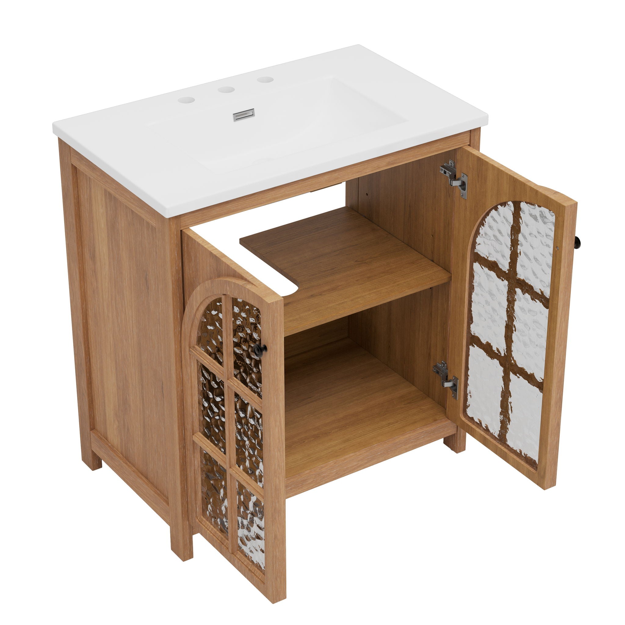 Vintage Farmhouse Bathroom Vanity With Ceramic Sink