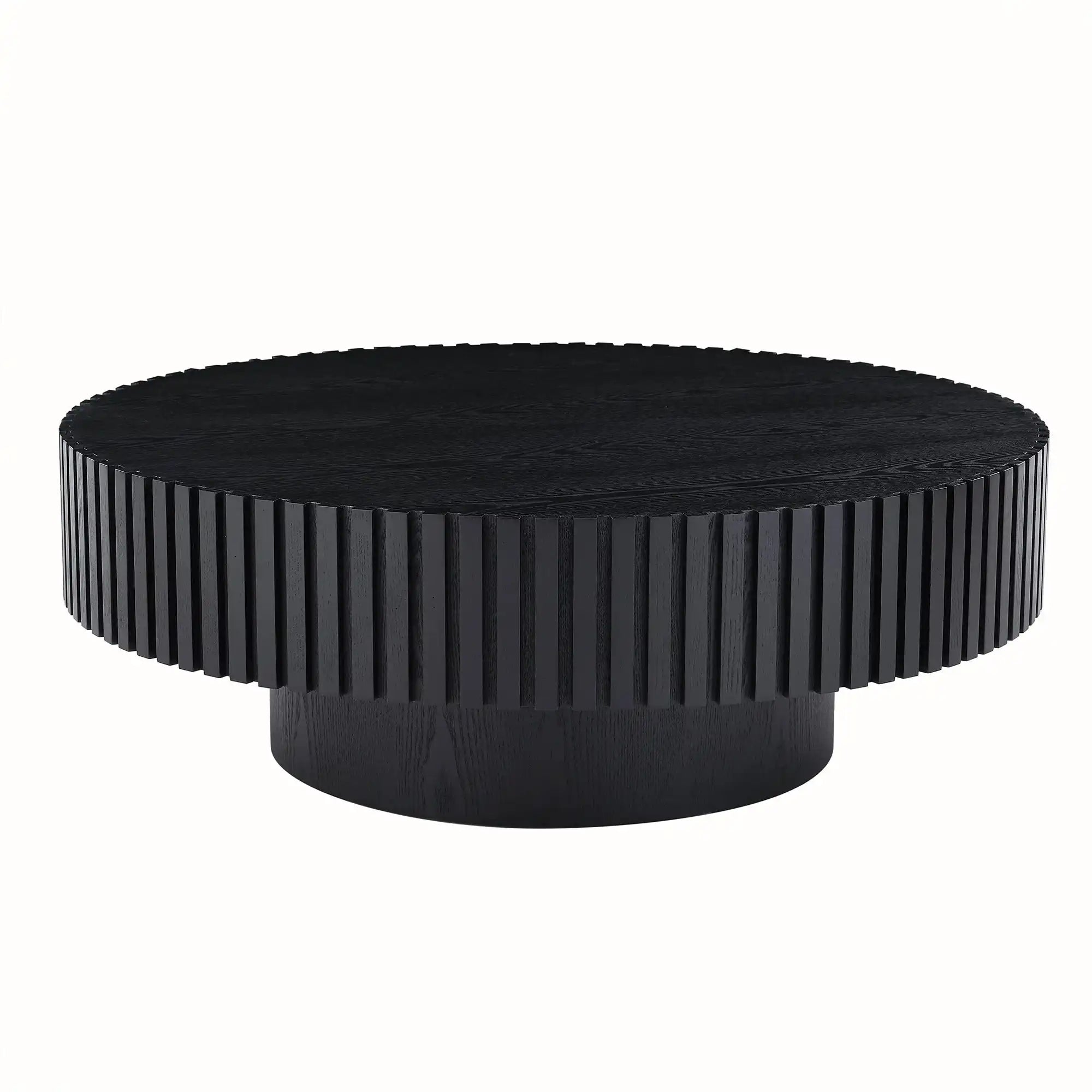 Jace Black Modern Fluted Coffee Table