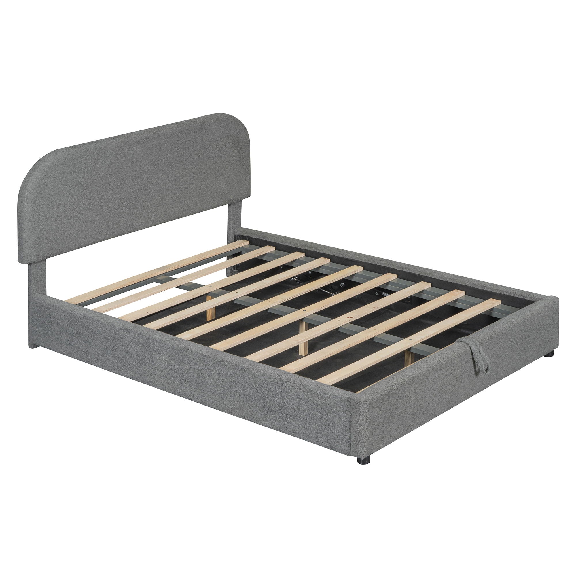 Upholstered Platform Bed With Hydraulic Storage System