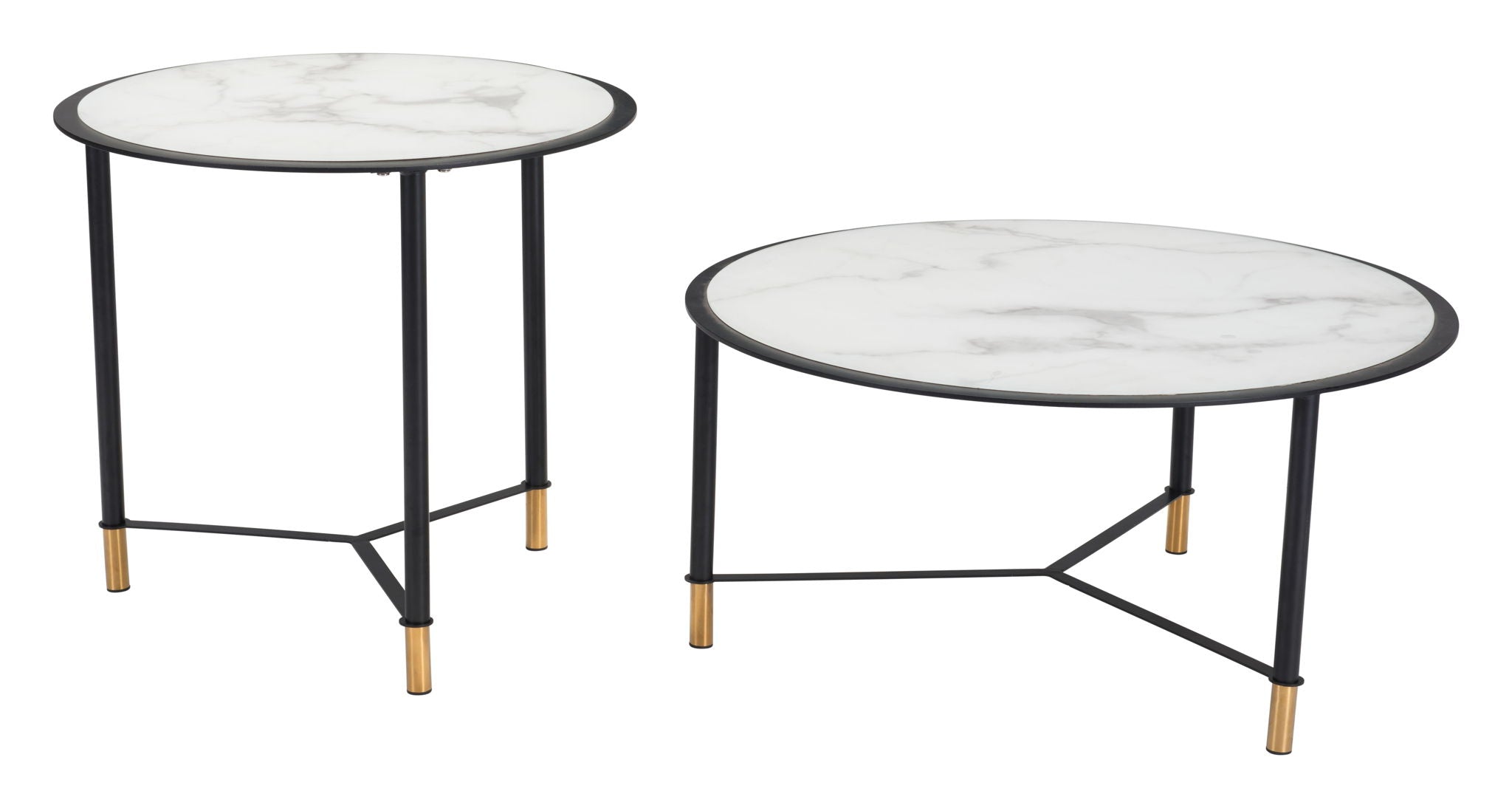 Davis - Coffee Tables (Set of 2) - White & Black