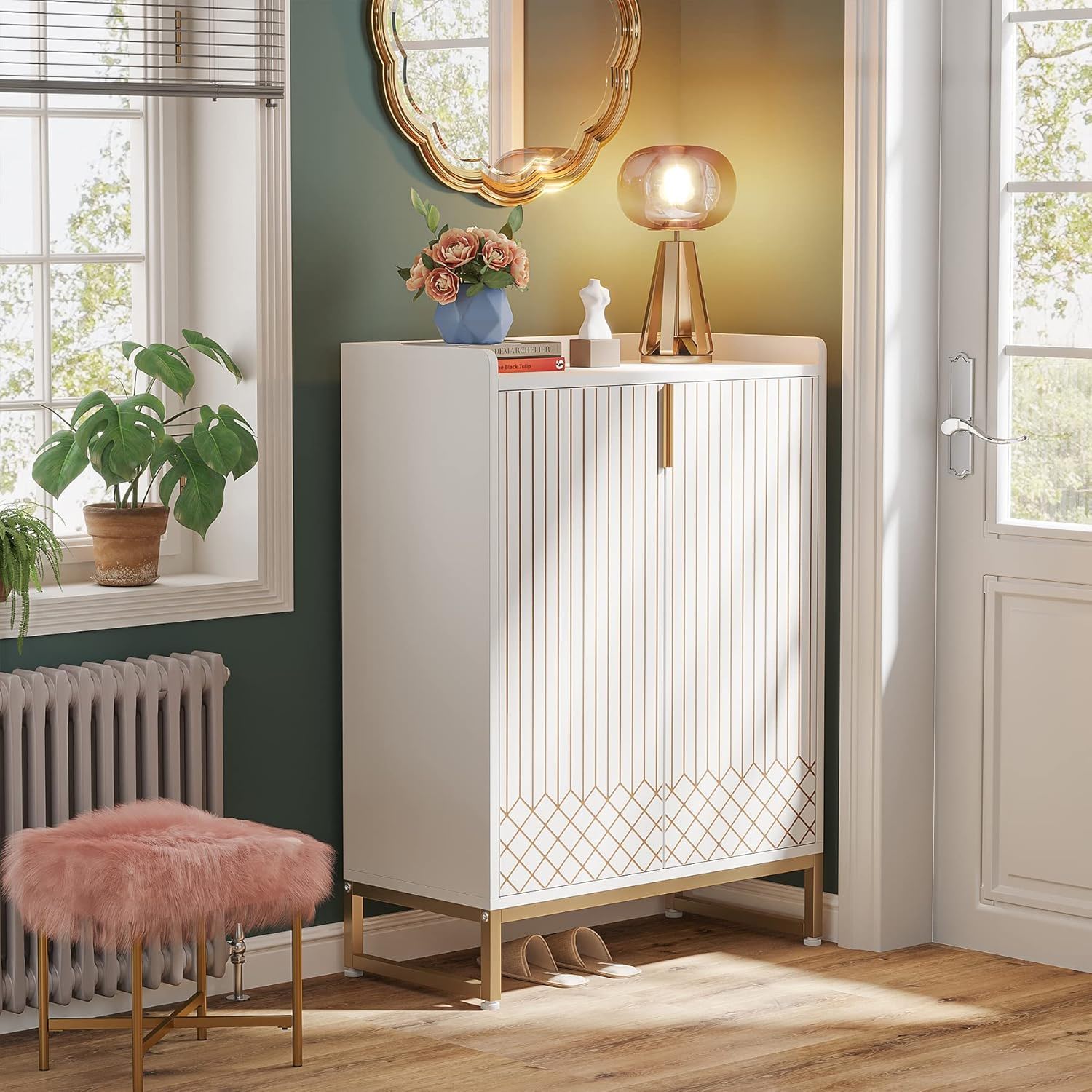 5 Tiers Shoe Storage Organizer With Doors