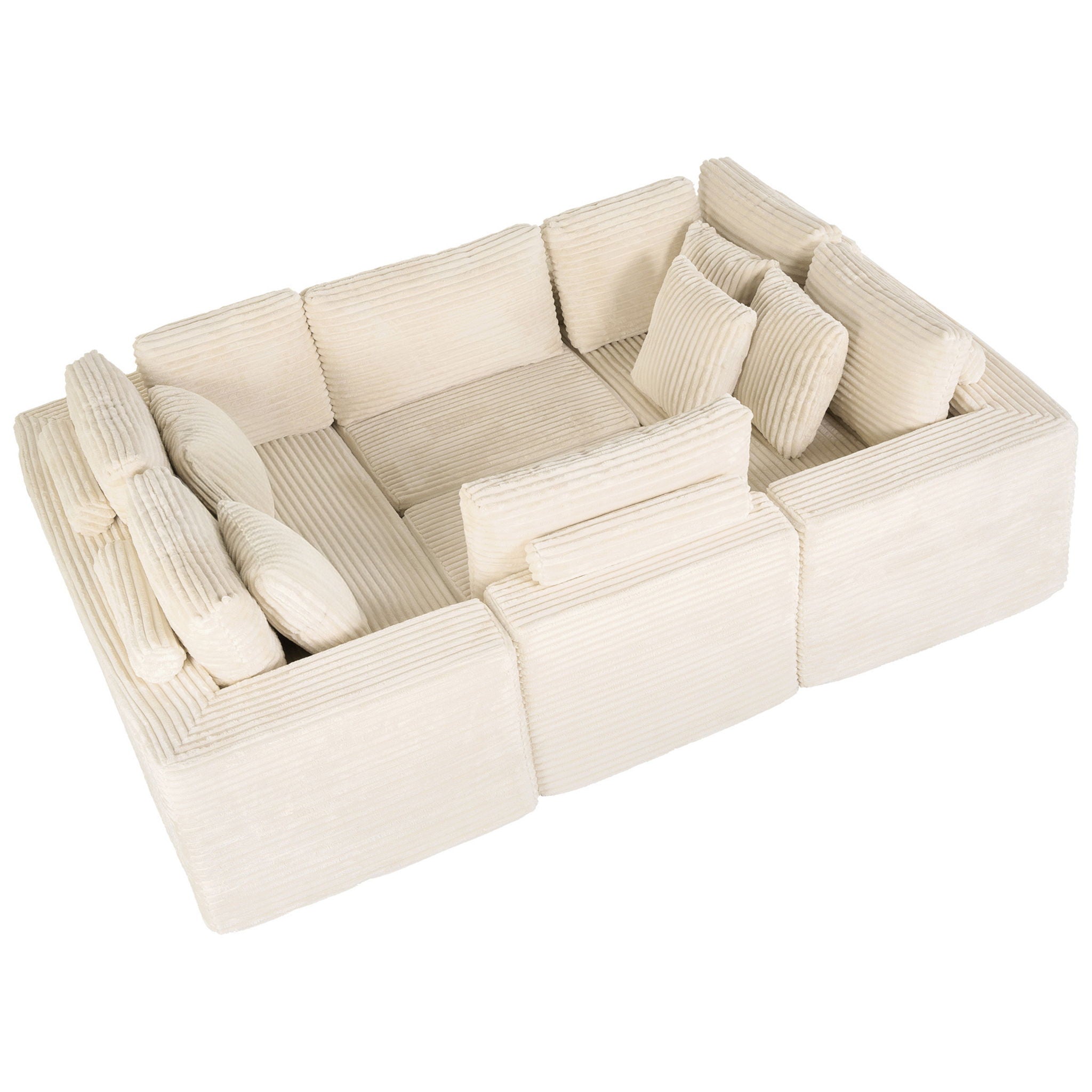 Modular U Shaped Sectional Sofa With Reversible Design