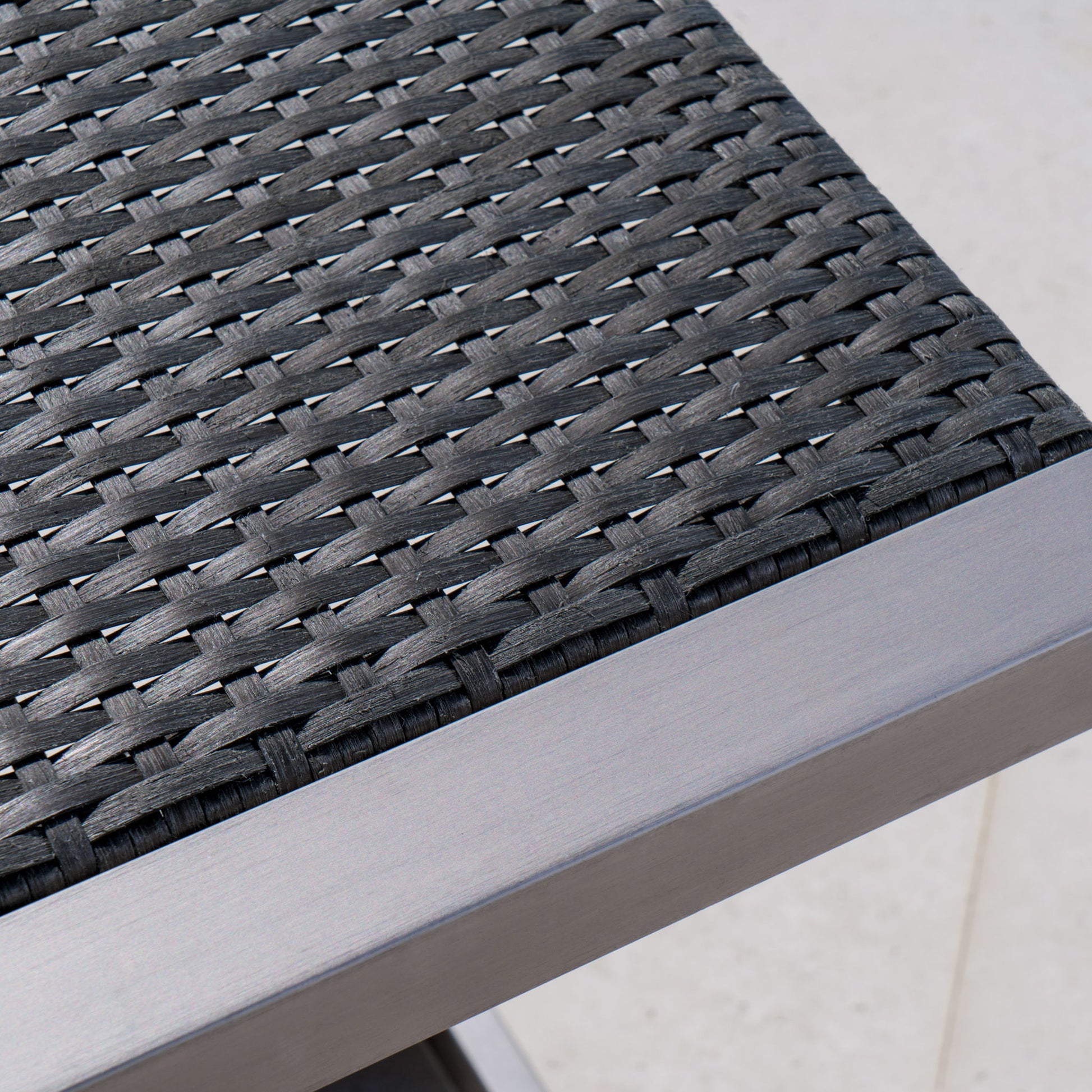 Cape - Coral Wicker C Shaped Table Modern DesignRattan And Aluminum Frame - Brown - Best Buy Furniture