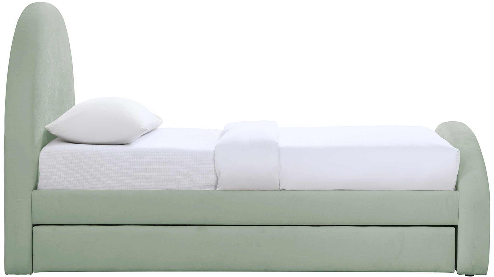 Andaz - Chenille Fabric Upholstered Trundle Bed