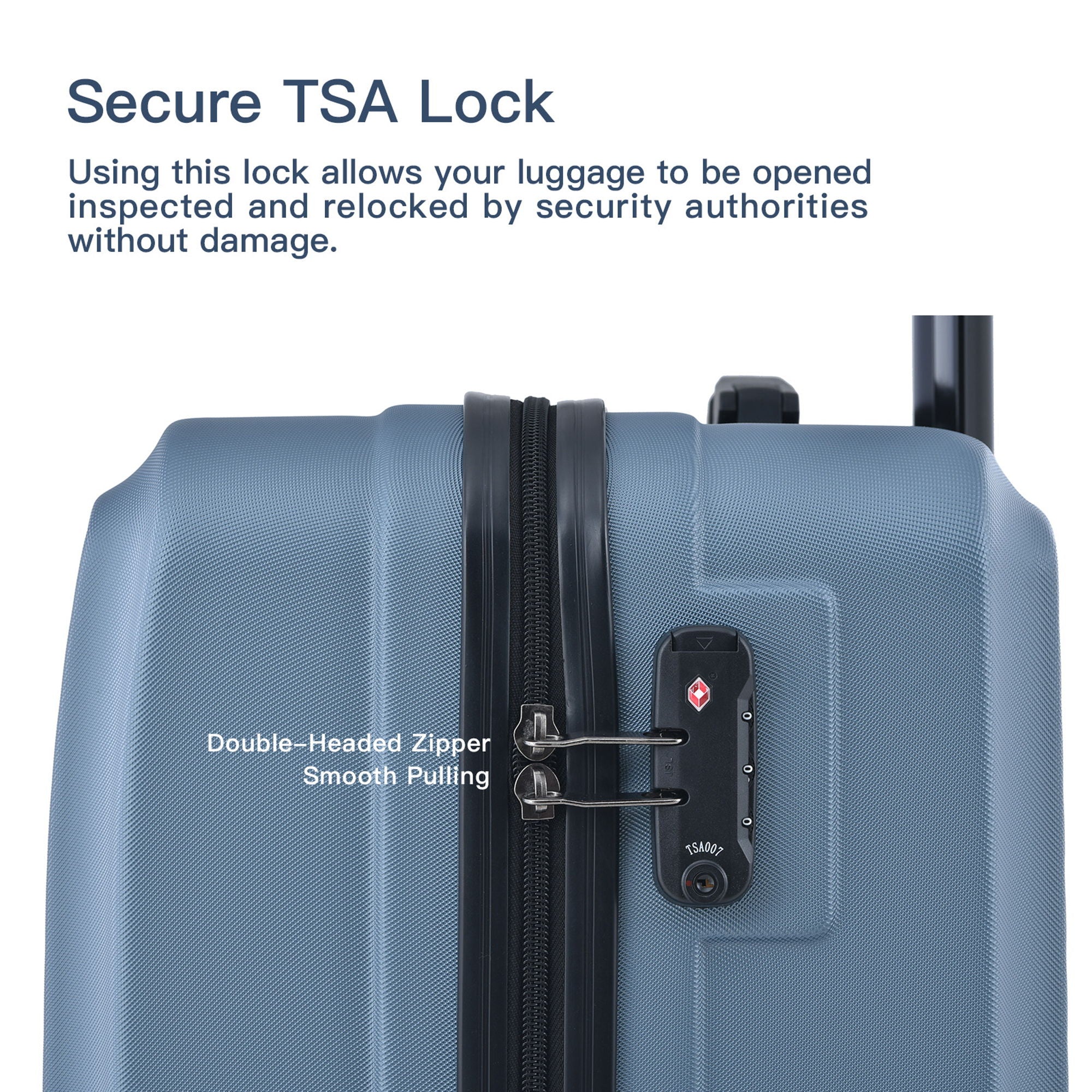 3 Piece Luggage Sets Lightweight Suitcase With Two Hooks, Spinner Wheels, Tsa Lock, Durable Hard Shell