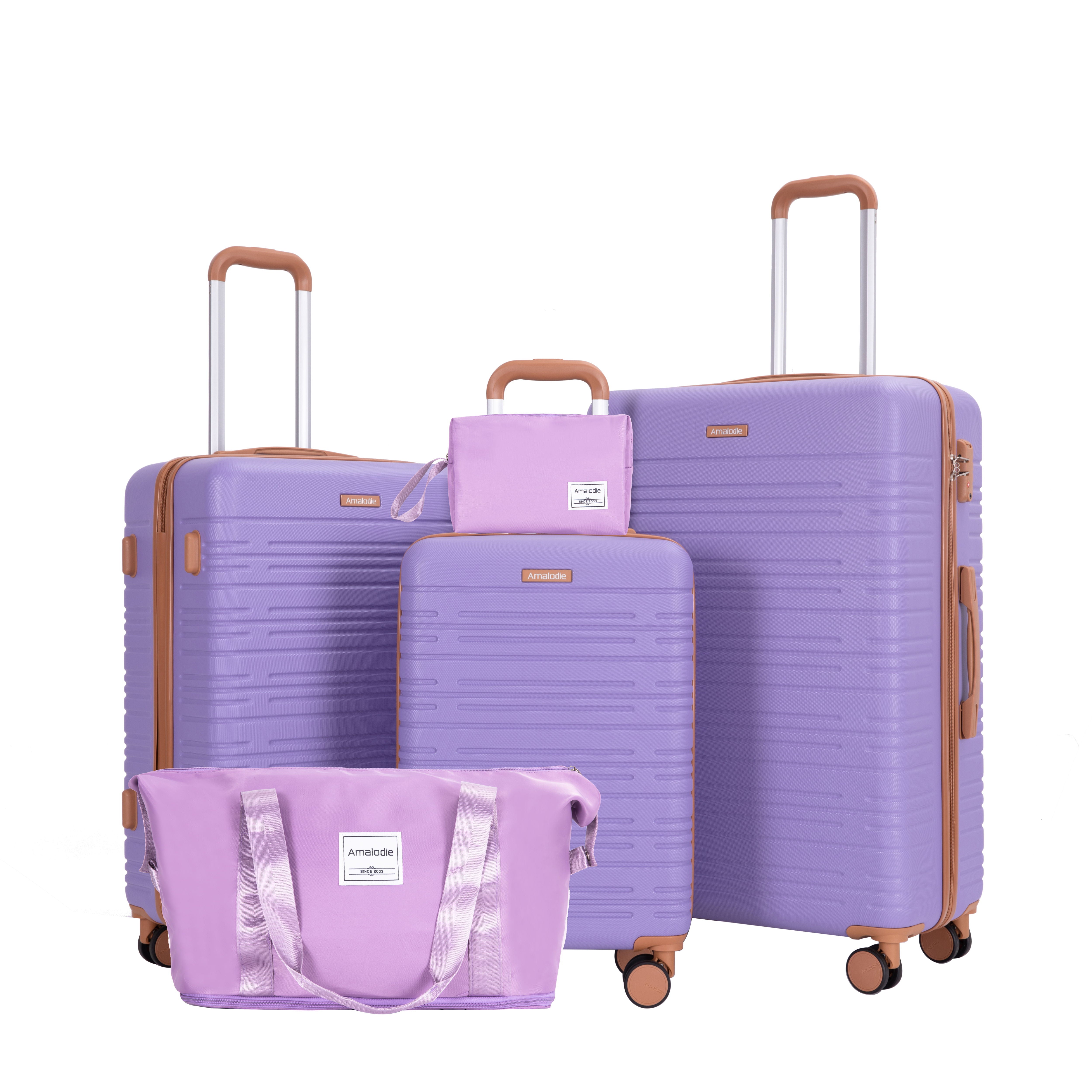 5 Piece Set Hard Case Spinner Wheels Luggage Sets With Tsa Lock