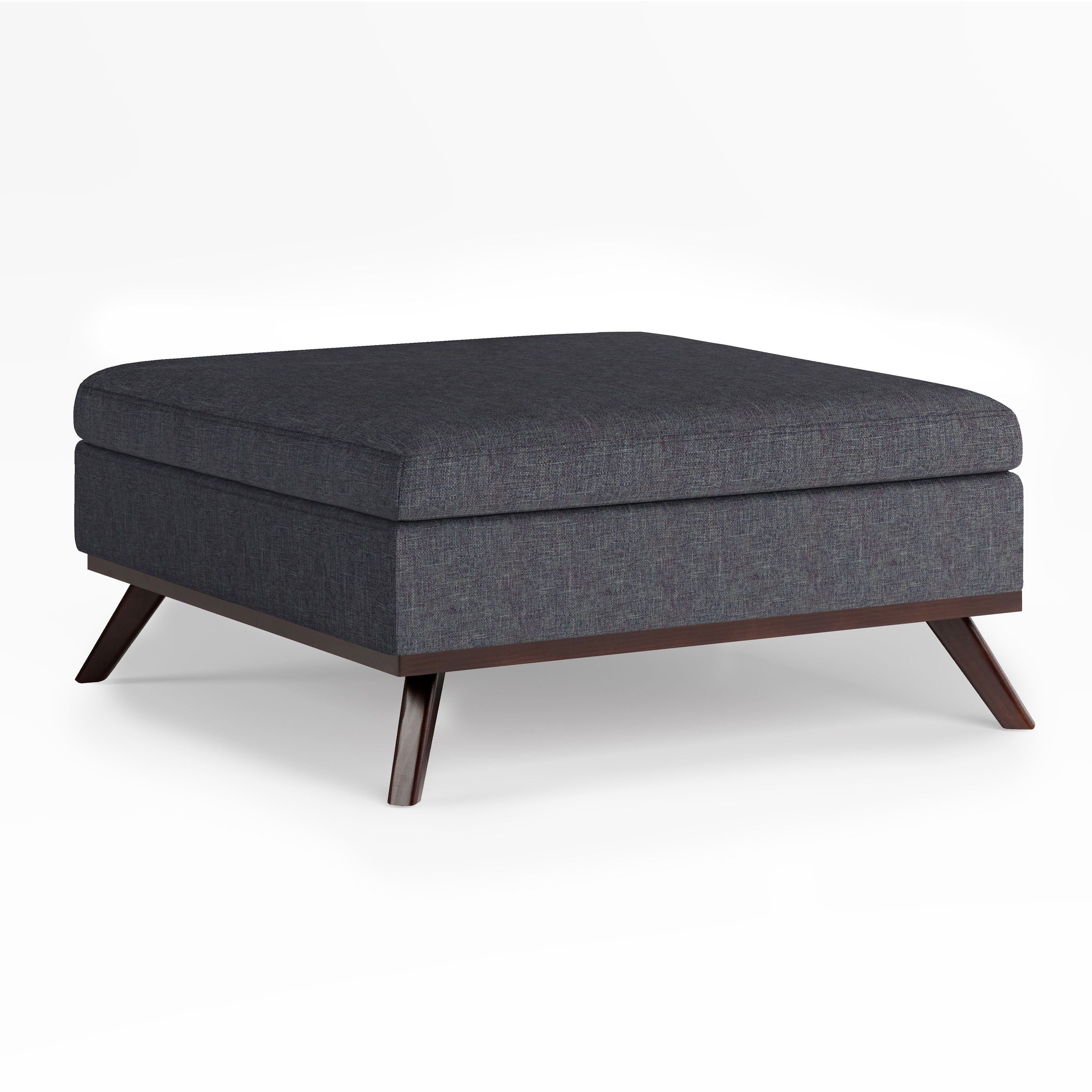 Owen - Square Coffee Table Storage Ottoman - Slate Gray - Best Buy Furniture