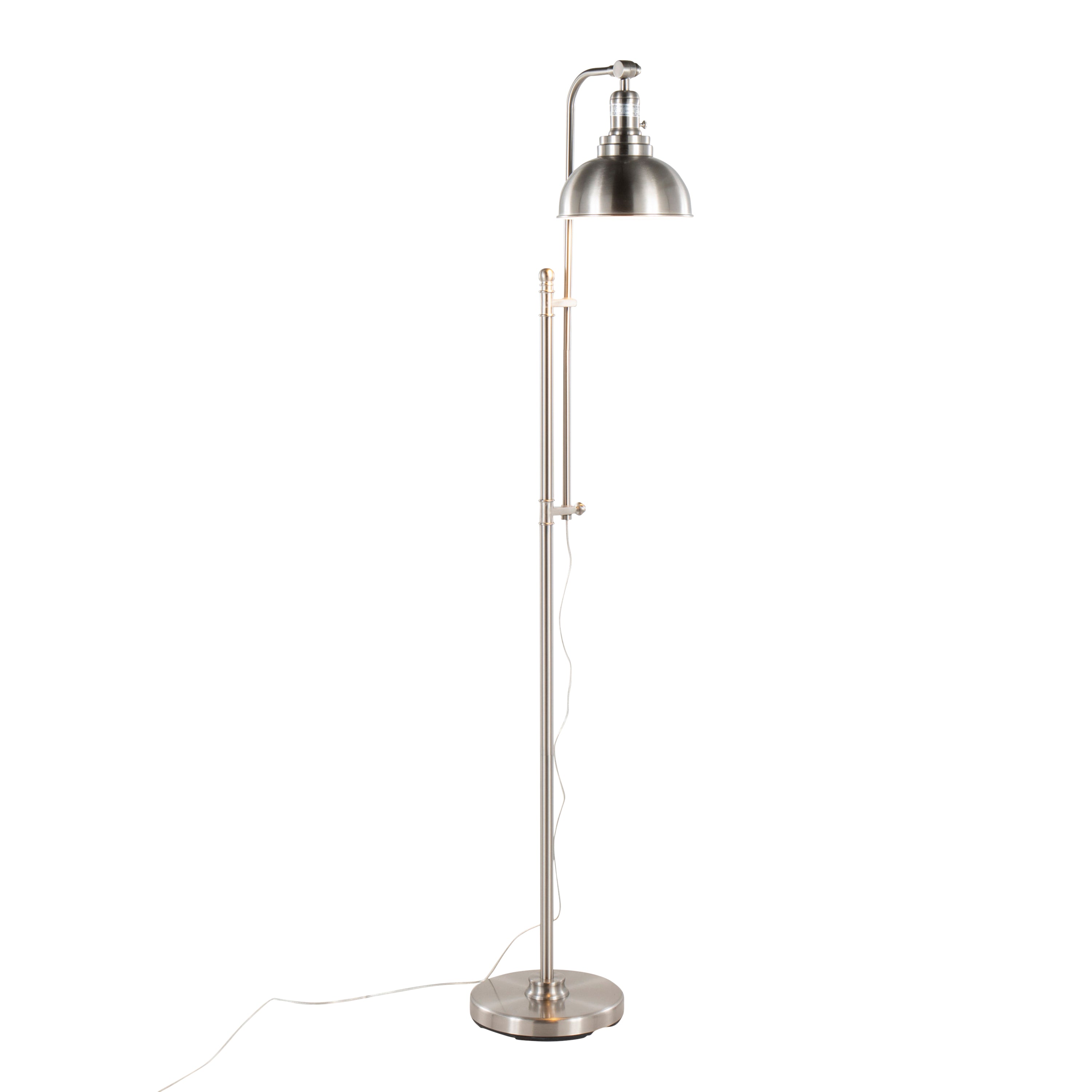 Emery Industrial Floor Lamp in Nickel by LumiSource