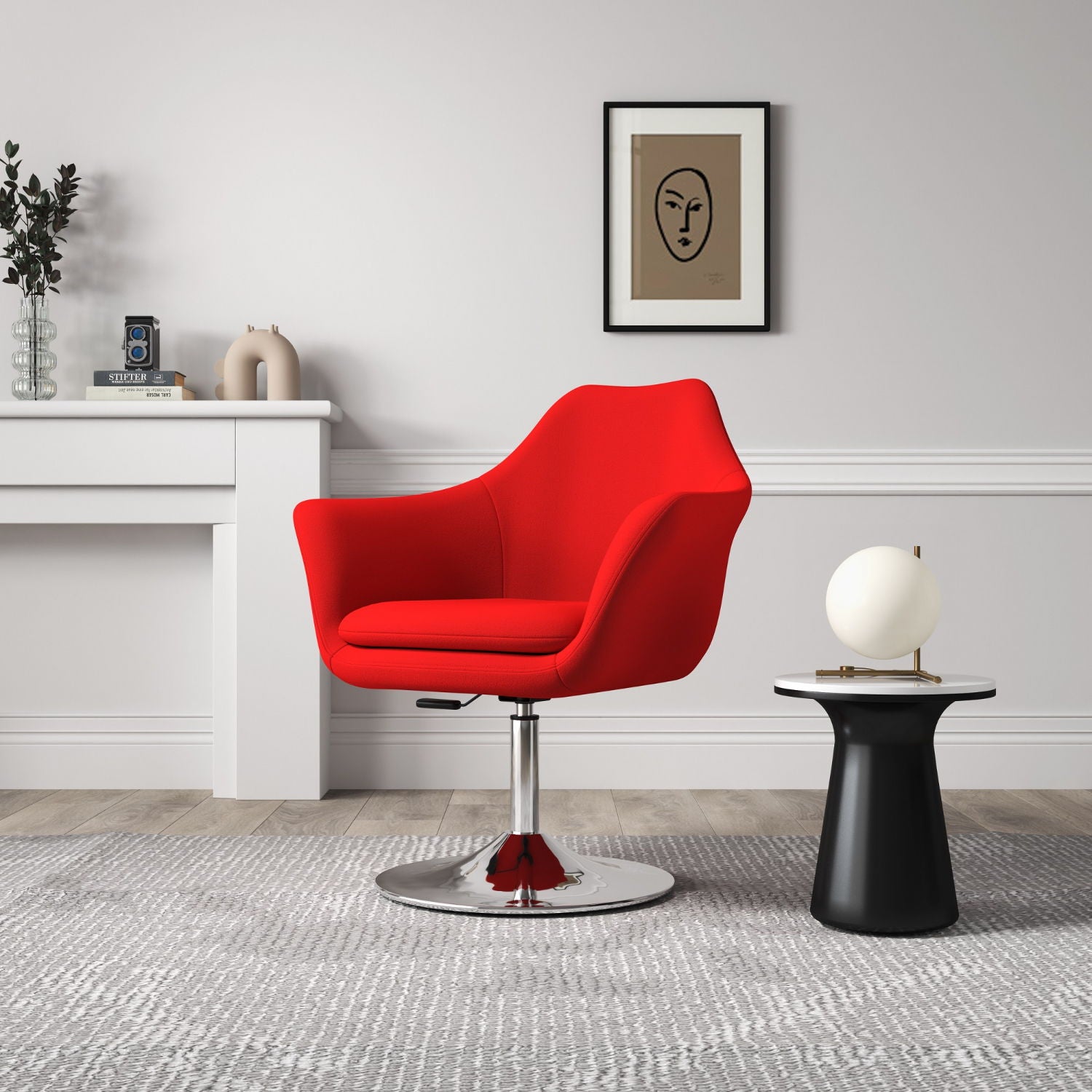 Kinsey - Swivel Lounge Chair - Red
