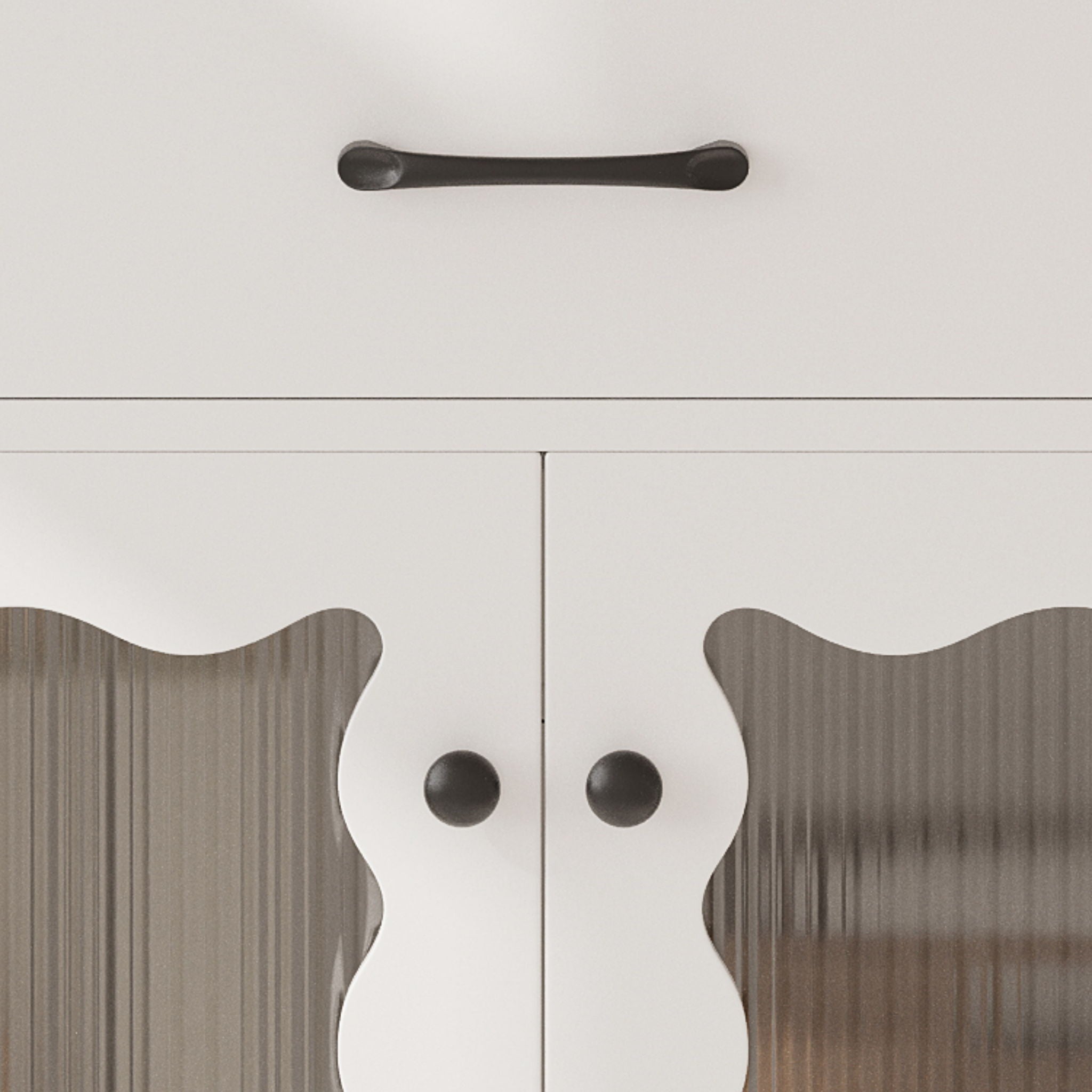 Modern Bathroom Vanity With Tempered Glass Doors