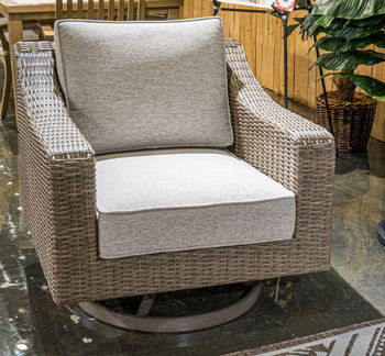 Laguna Heights - Swivel Lounge With Cushion - Beige - Best Buy Furniture