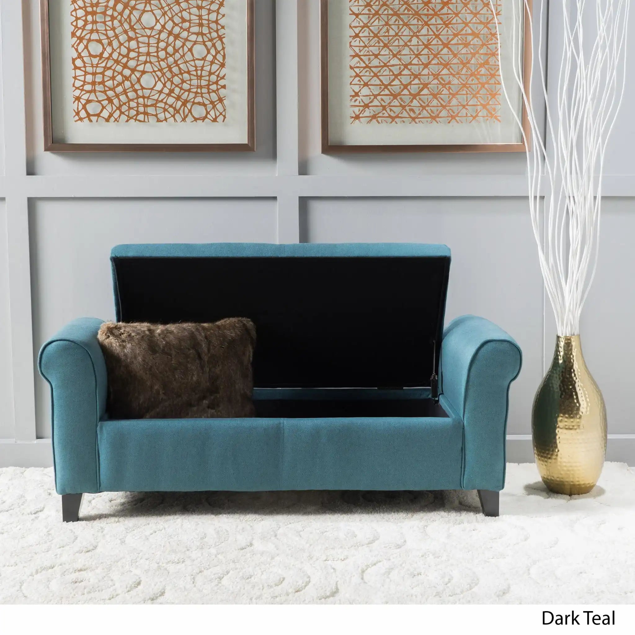 Hayes - Armed Storage Bench With Rolled Arms And Button Tufting - Best Buy Furniture