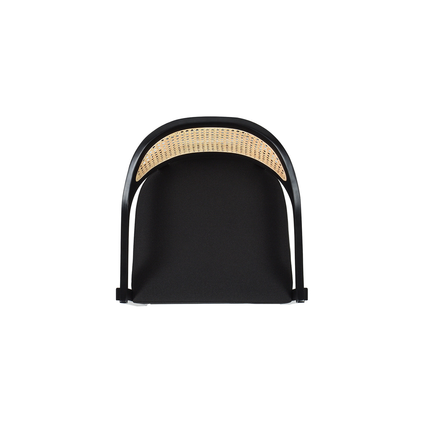 Americana Mid-Century Modern 30.5' Cane Back Bar Stool, Jet Black