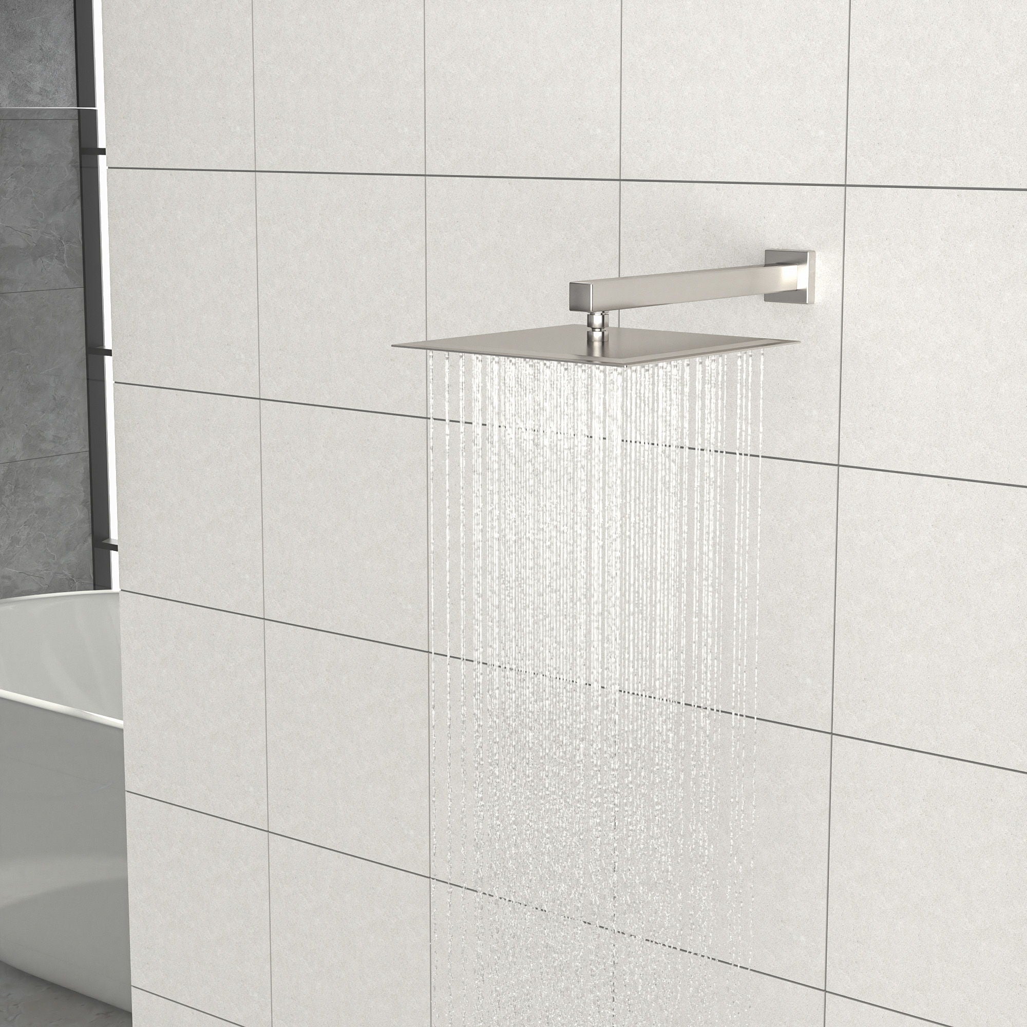 Ultra Thin Square Rainfall Shower Head Stainless Steel, Wall Or Ceiling Mount
