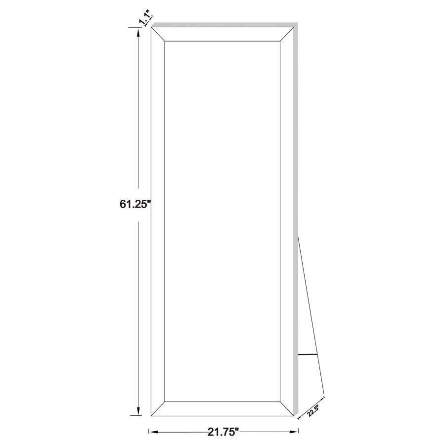 Soline - Framed Standing Floor Mirror - Silver - Best Buy Furniture