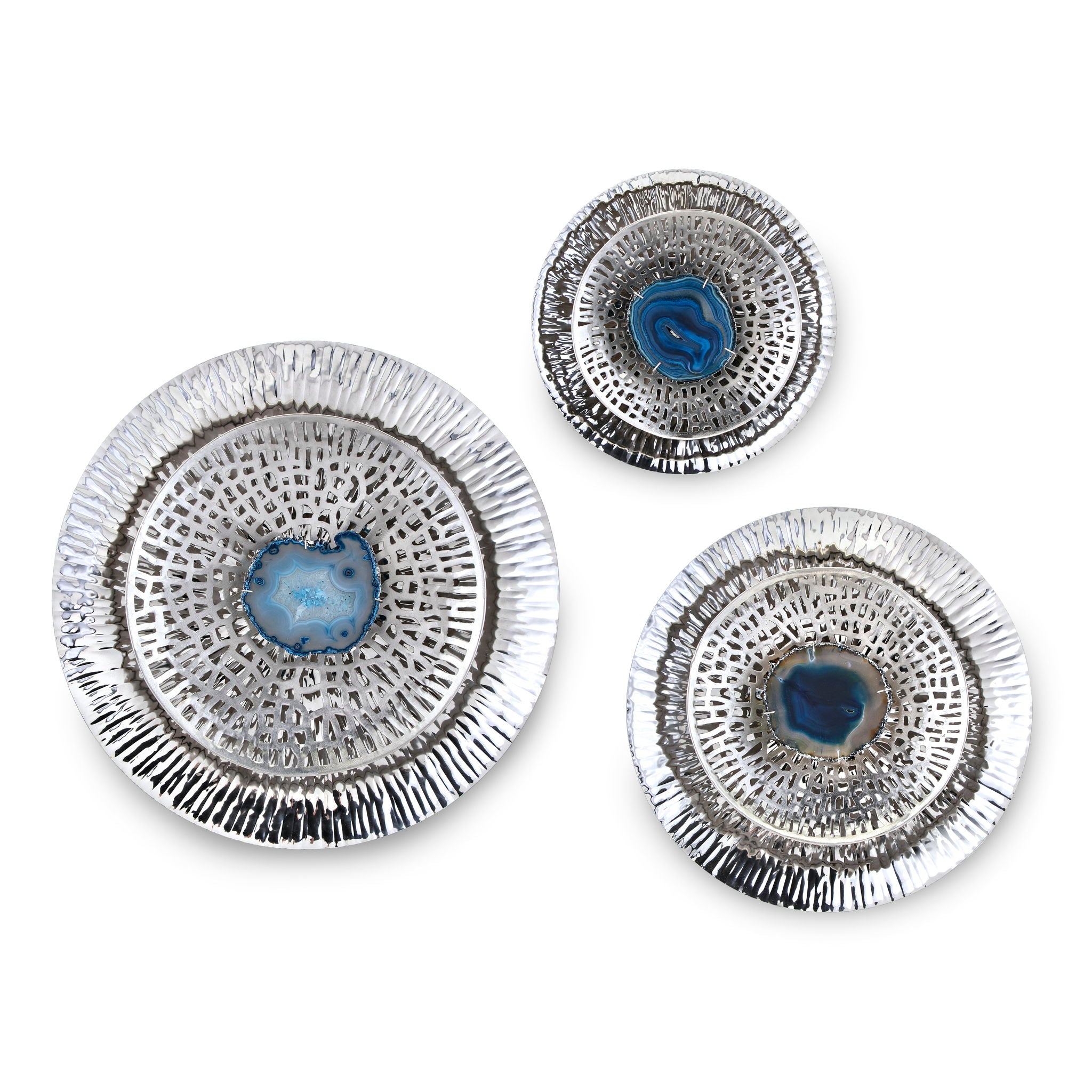Textured Oversized Disc, Wall Decor For Living Room (Set of 3) - Multicolor