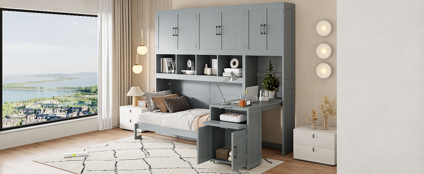 Murphy Wall Bed With Closet, Drawers & Desk