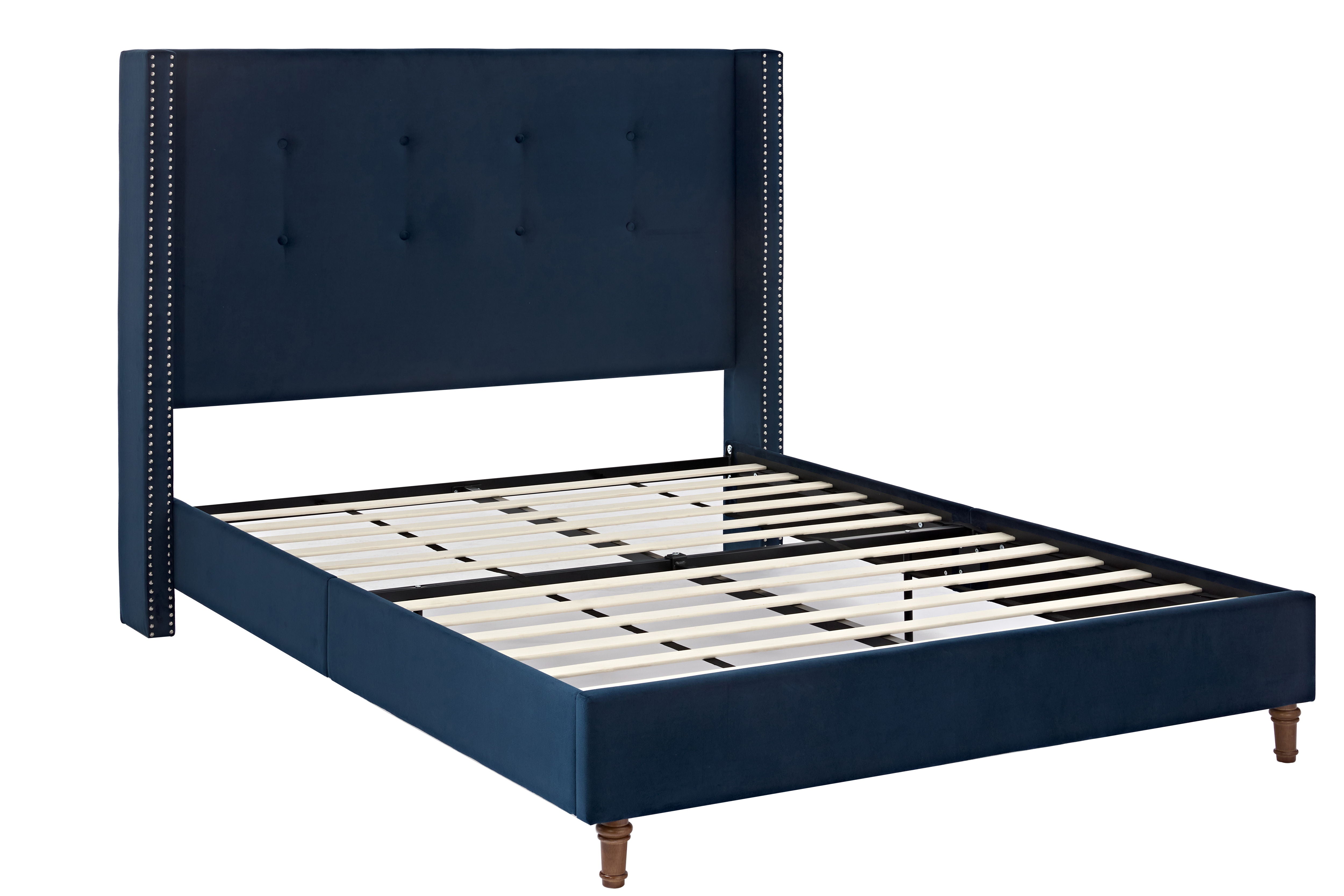 Peyton - Upholstered Bed With 54" High Headboard, Traditional Hand Buttoned Tufting - Best Buy Furniture