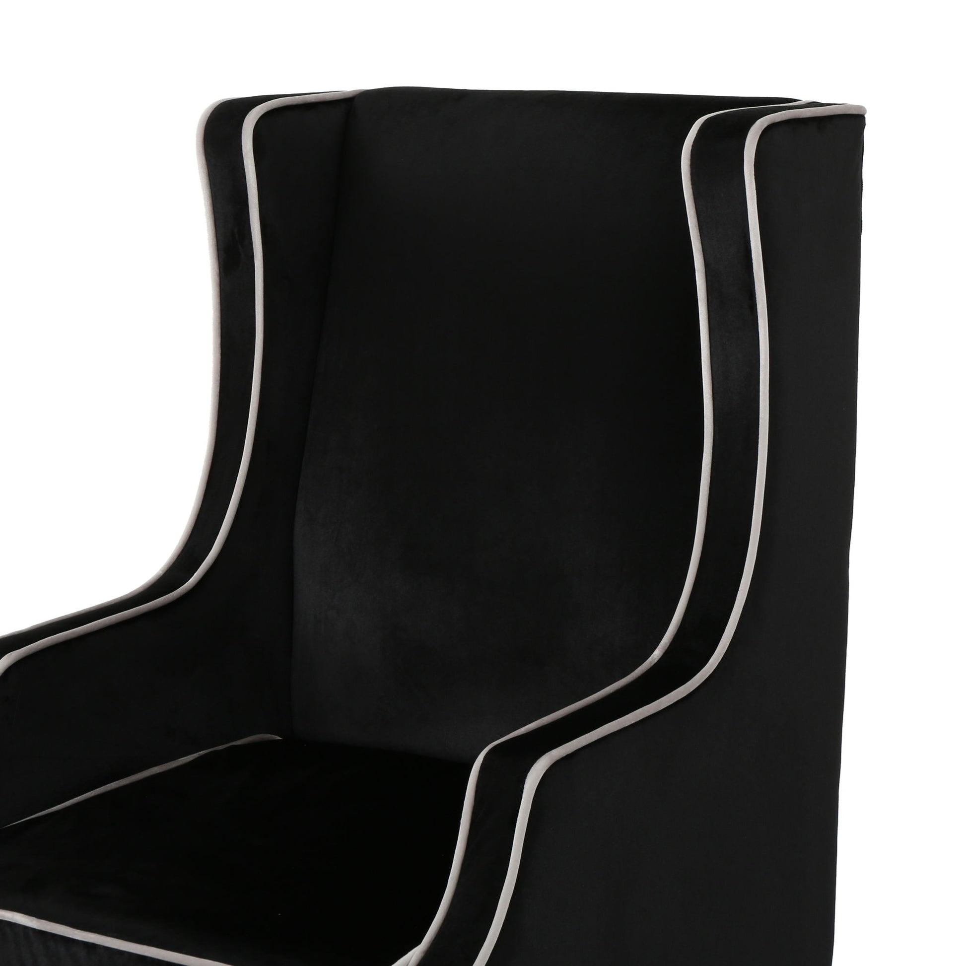 Elegant Velvet Club Chair With Tonal Piping - Best Buy Furniture