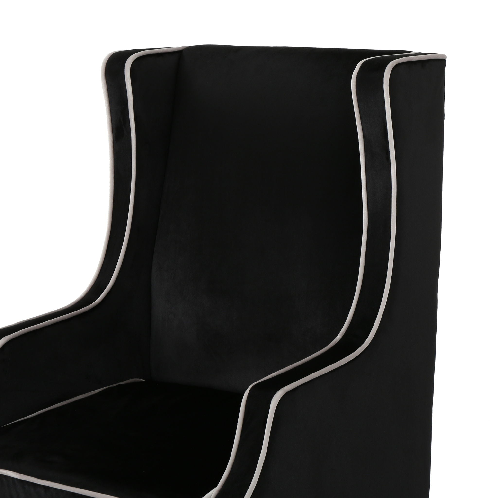 Elegant Velvet Club Chair With Tonal Piping - Best Buy Furniture