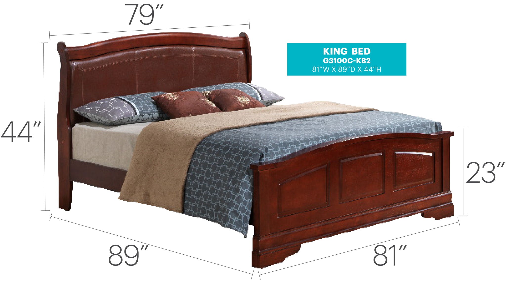 Panel Sleigh Bed Elegantly Crafted