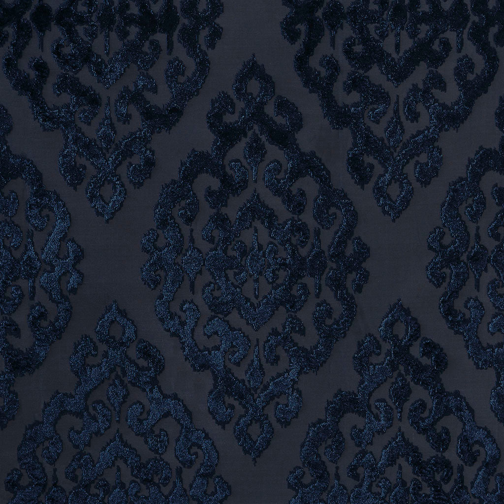 Knitted jacquard damask total blackout grommet top curtain panel (only 1 pc panel)