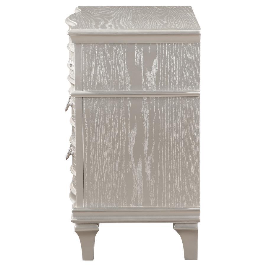 Evangeline - 3-Drawer Nightstand - Silver Oak - Best Buy Furniture