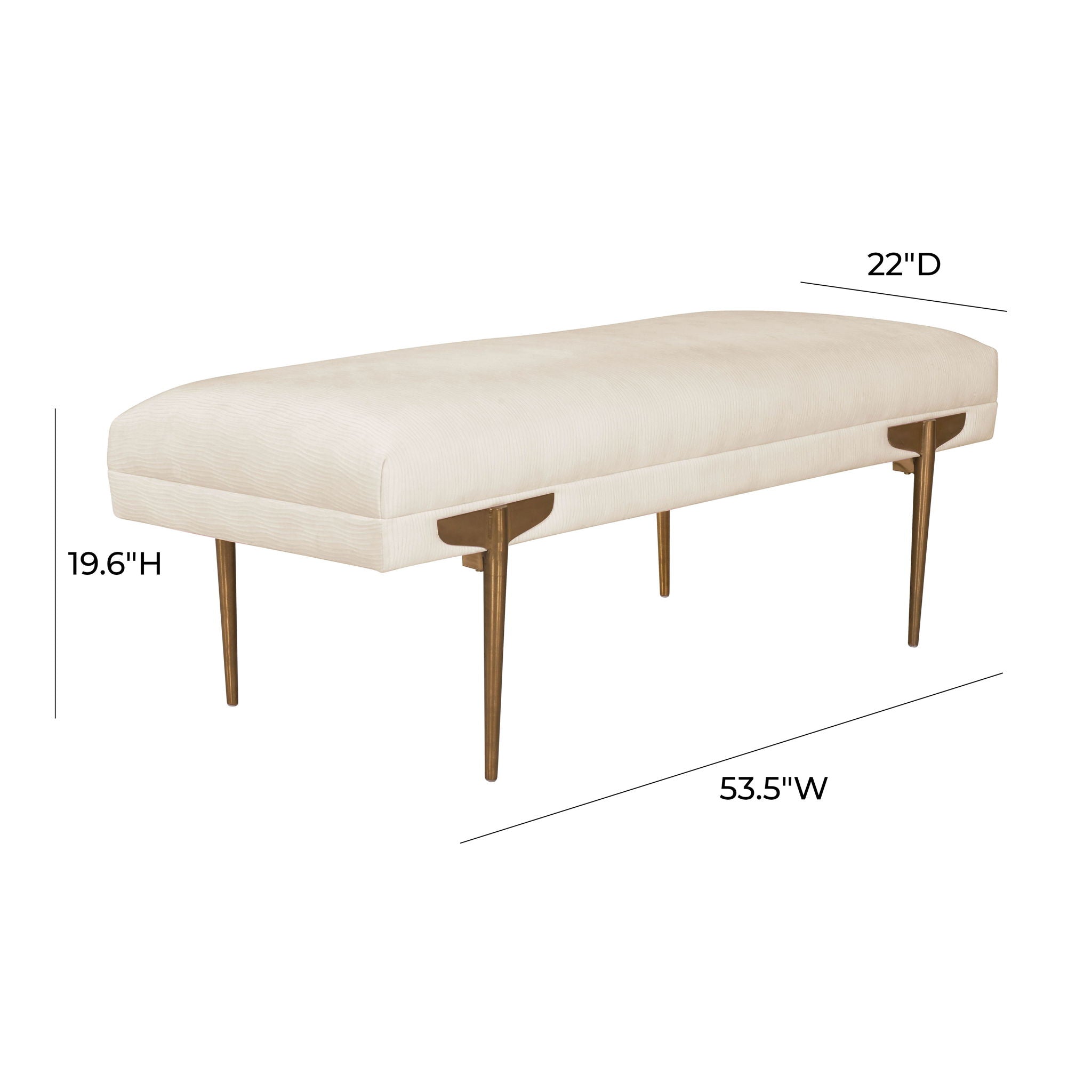 Brno - Waived Velvet Bench