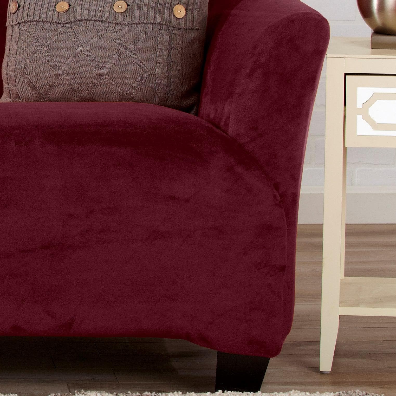 Velvet Stretch Slipcover - Gale Collection - Best Buy Furniture
