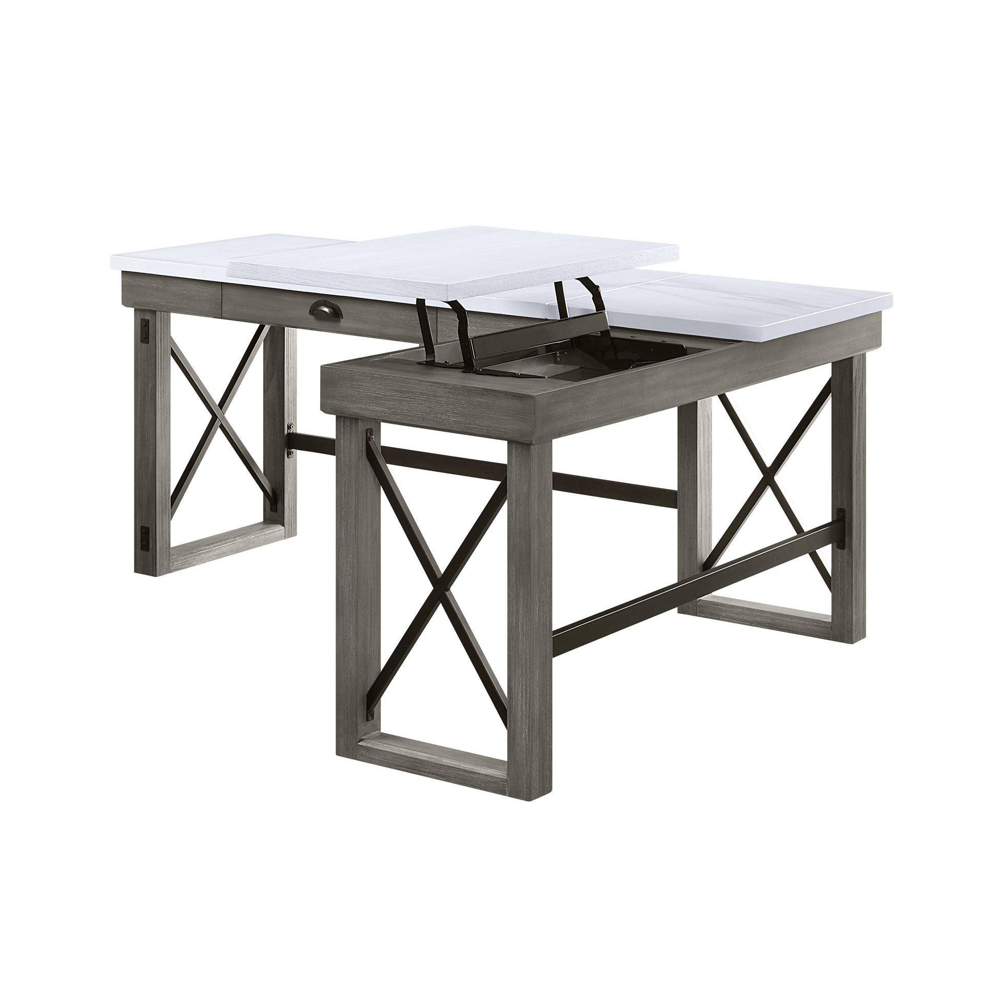Talmar - Marble Top Weathered Writing Desk With Lift Top - Best Buy Furniture