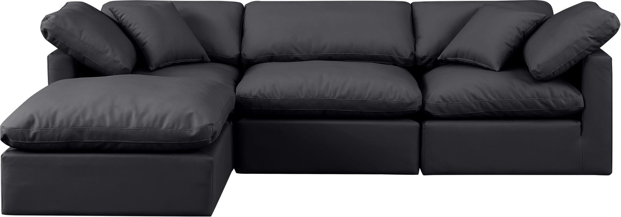 Indulge - Faux Leather 4 Piece Modular Sectional With Chaise