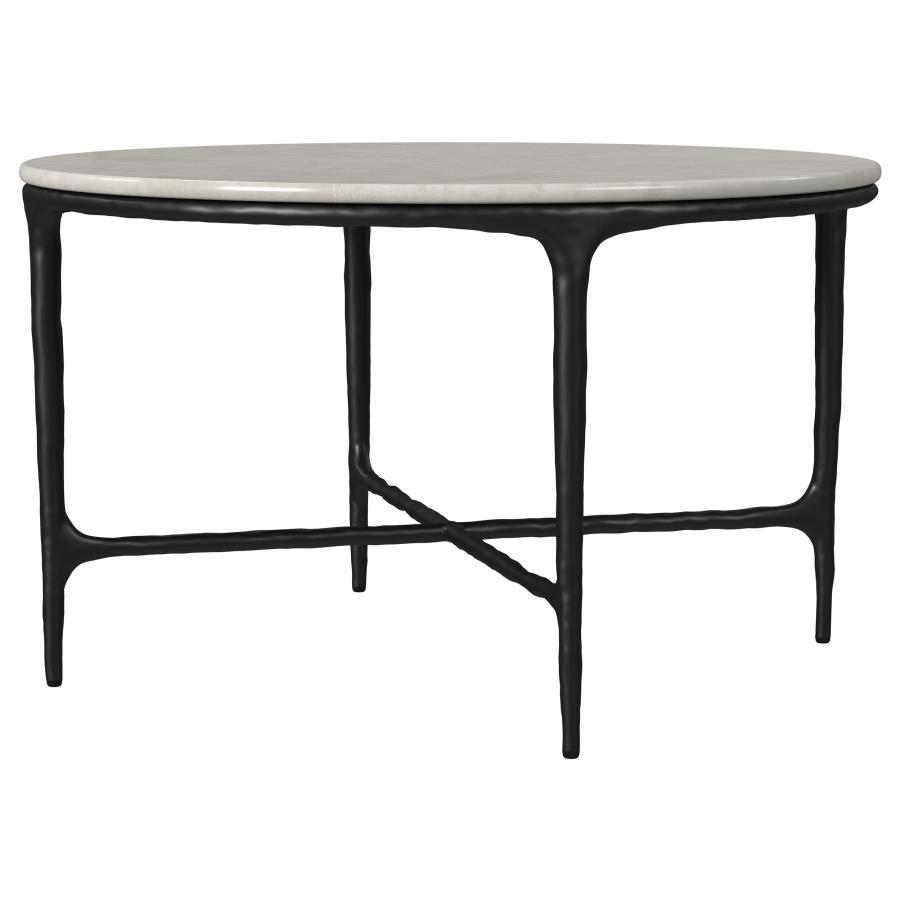 Hermas - Round Marble Coffee And End Table Set