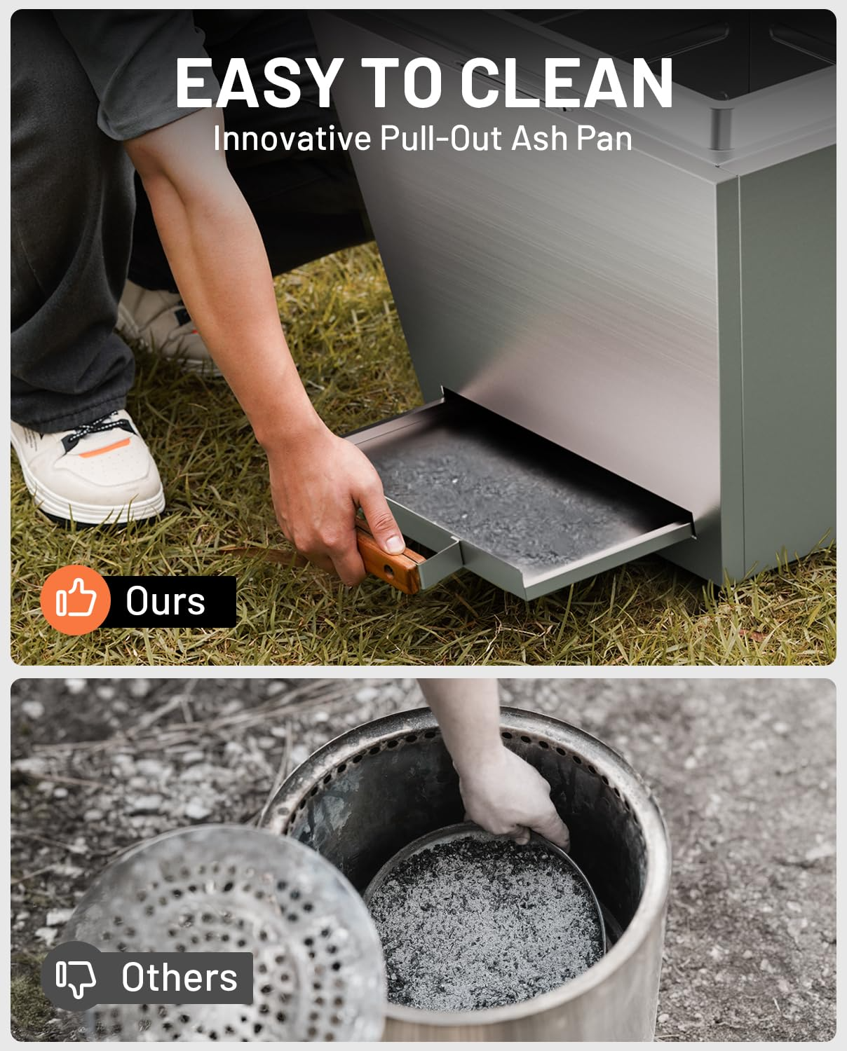 Smokeless Fire Pit with Fireproof Mat 20' Barrel Style Portable Wood Burning Firepit Black