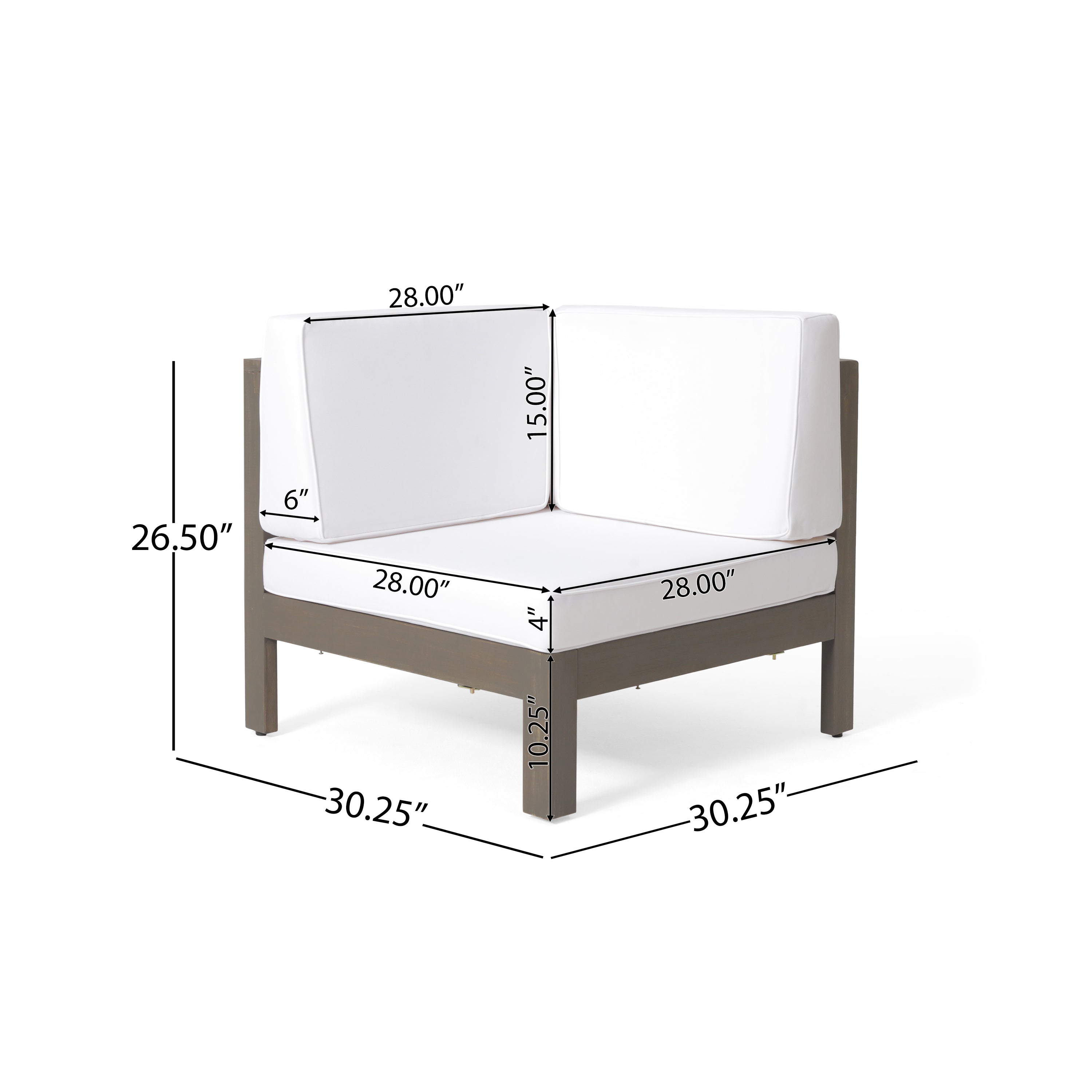 Brava X-Back 4-Piece White Outdoor Sofa Set