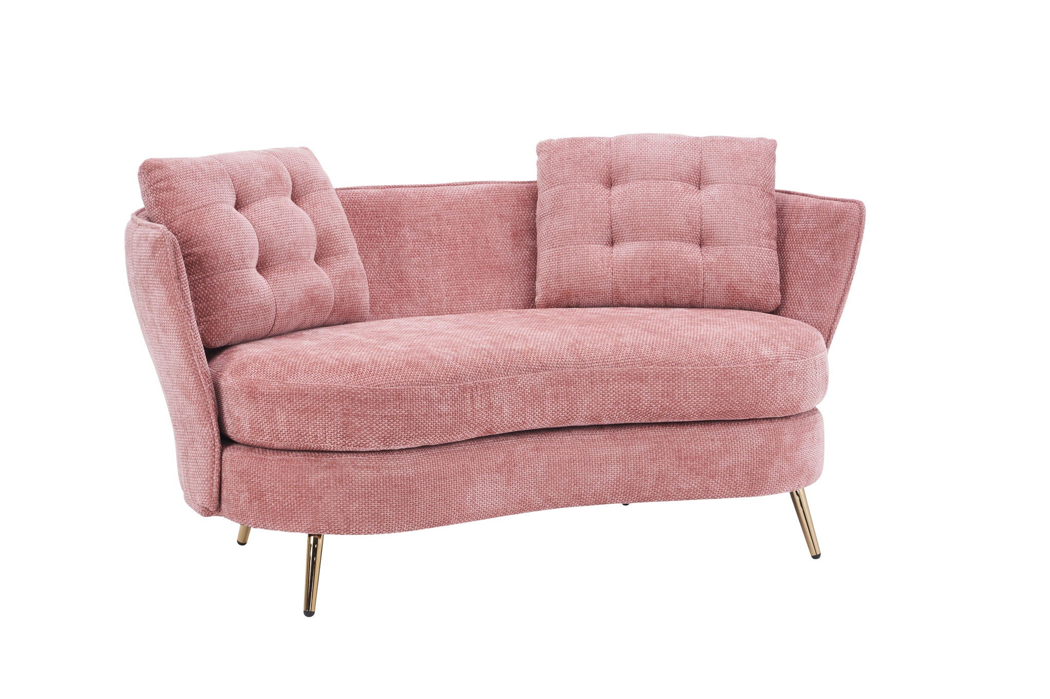 Loveseat Sofa, Upholstered Couch With Metal Legs