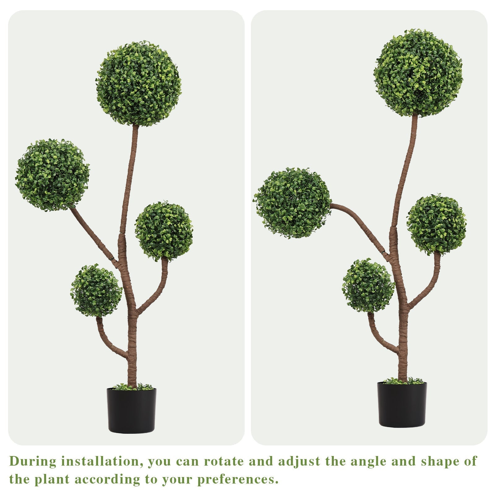 4FT Tall Artificial Boxwood Topiary Tree
