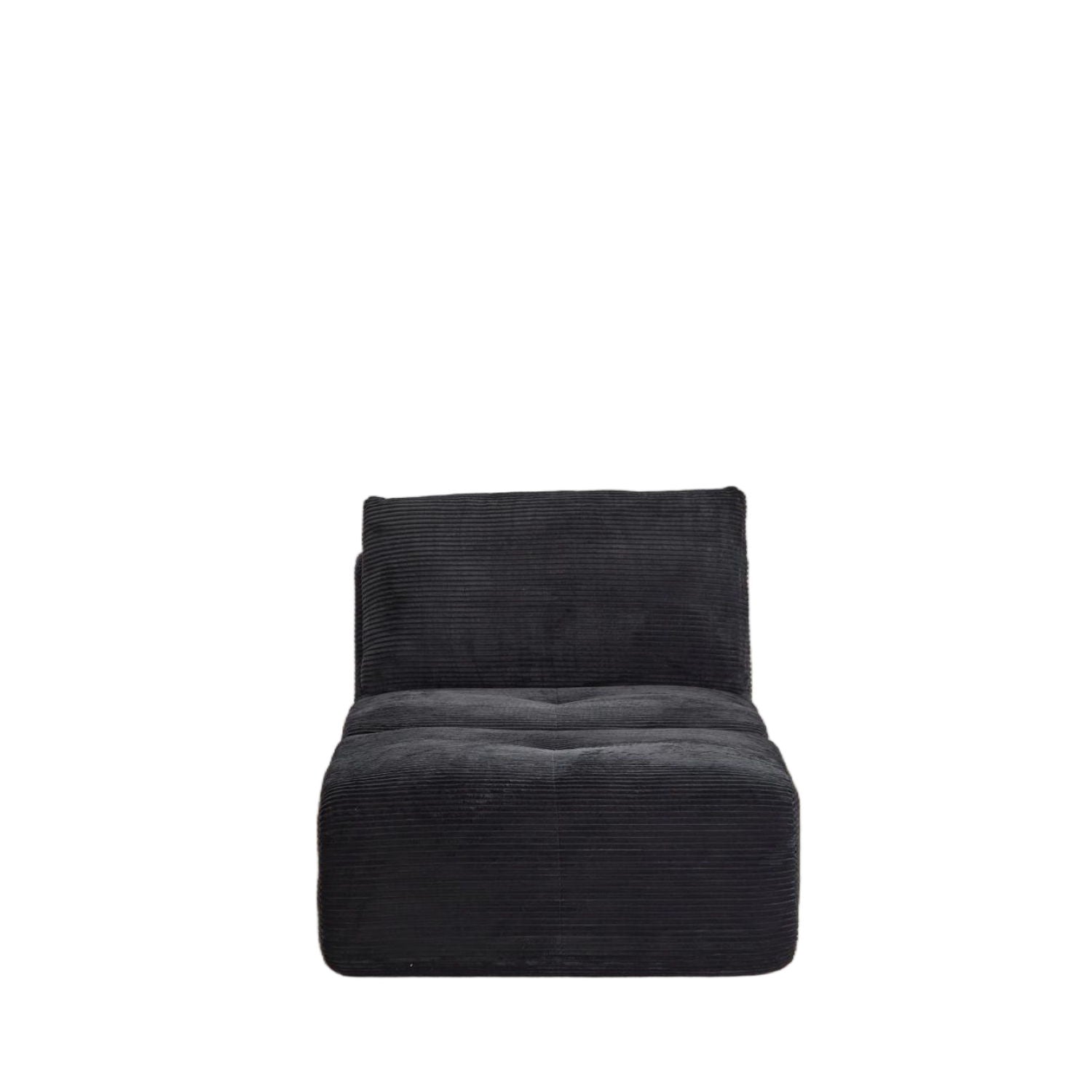 Compressed Sofa, Single Chaise Longue, Movable Ottoman For Living Room - Black