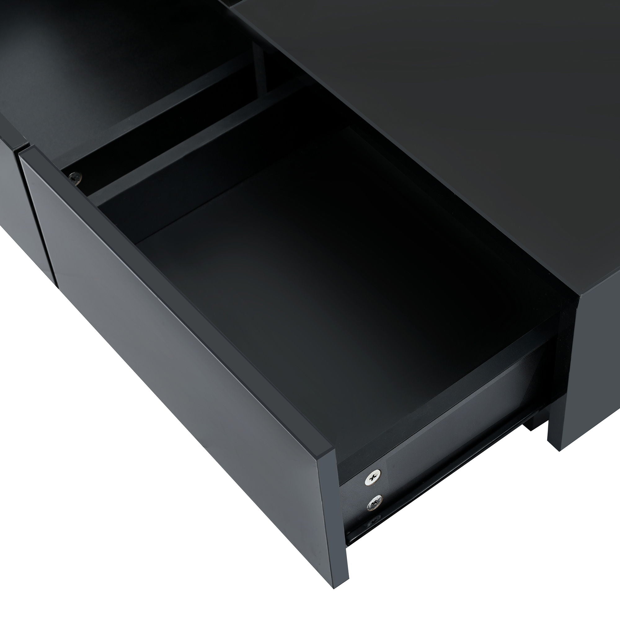 Movable Square Top Coffee Table With 4 Hidden Storage Drawers