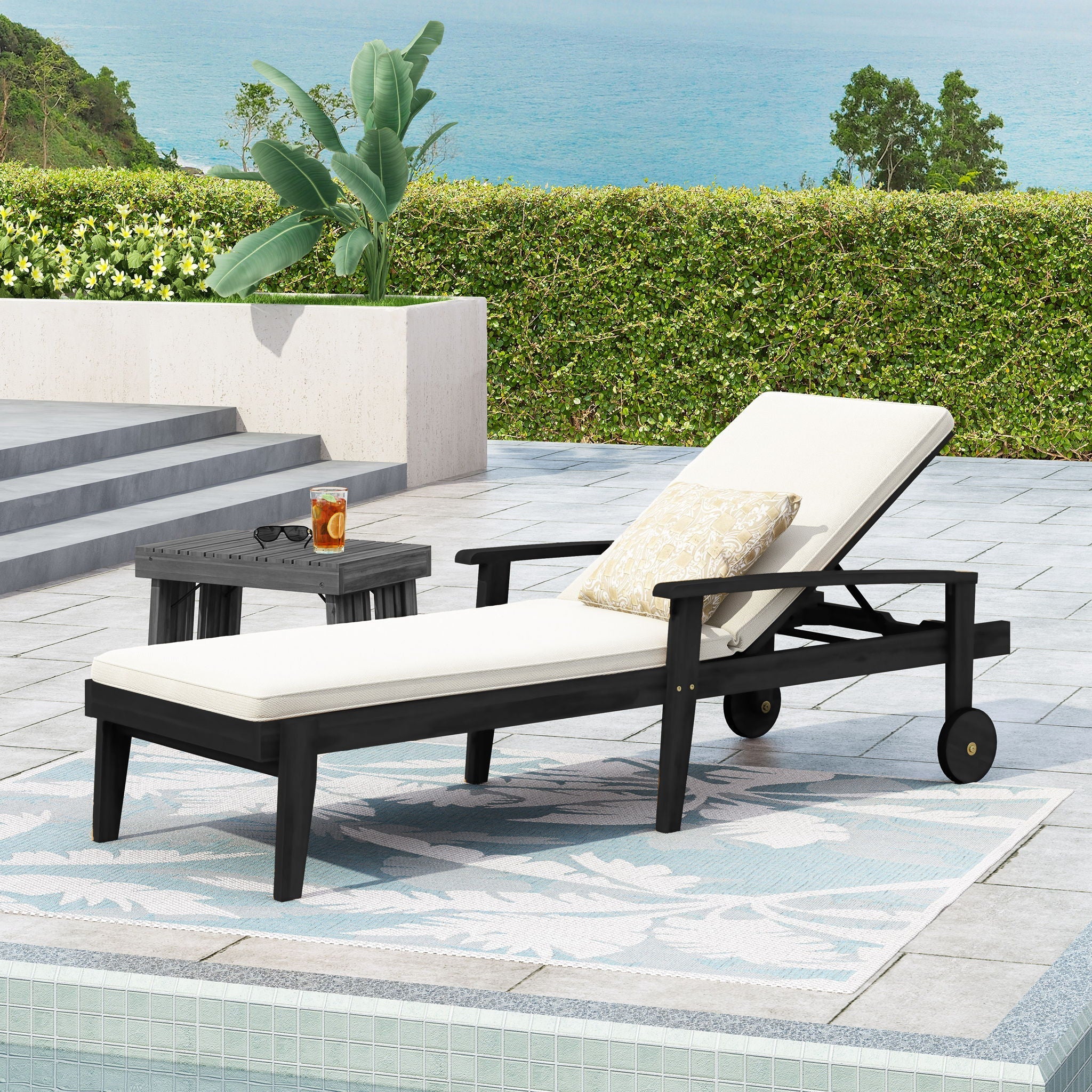 Jason - Chaise Lounge Adjustable Acacia Wood Outdoor Furniture