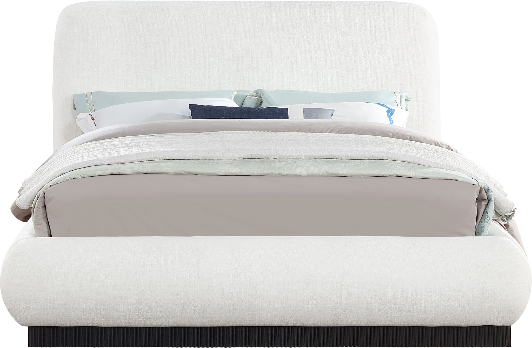 Rigby - Linen Bed With Black Base