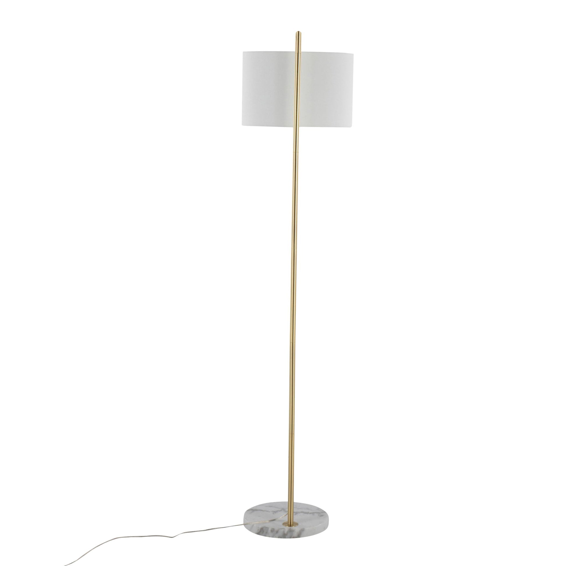 Fran - Contemporary Floor Lamp - Gold / White - Best Buy Furniture