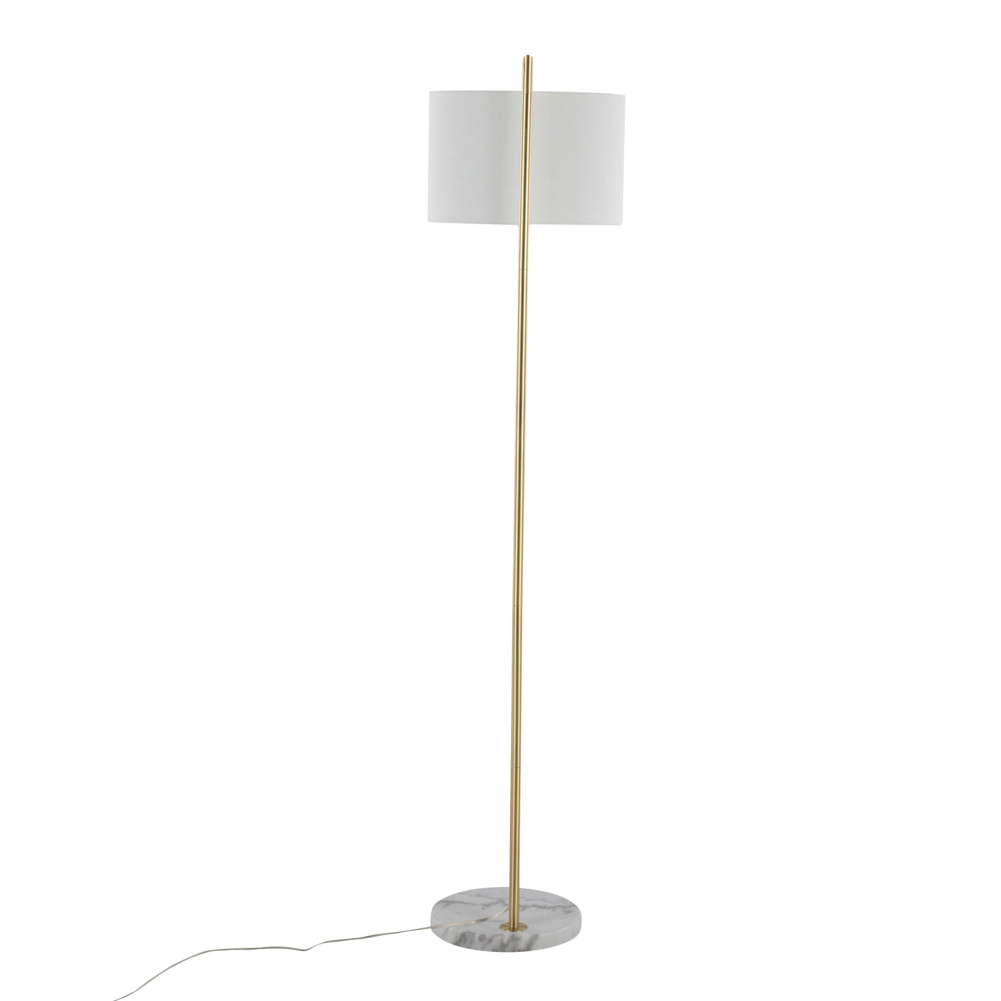 Fran - Contemporary Floor Lamp - Gold / White - Best Buy Furniture