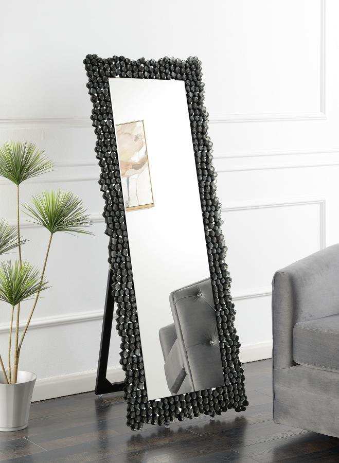 Mckay - Acrylic Frame Standing Mirror - Smokey Gray - Best Buy Furniture