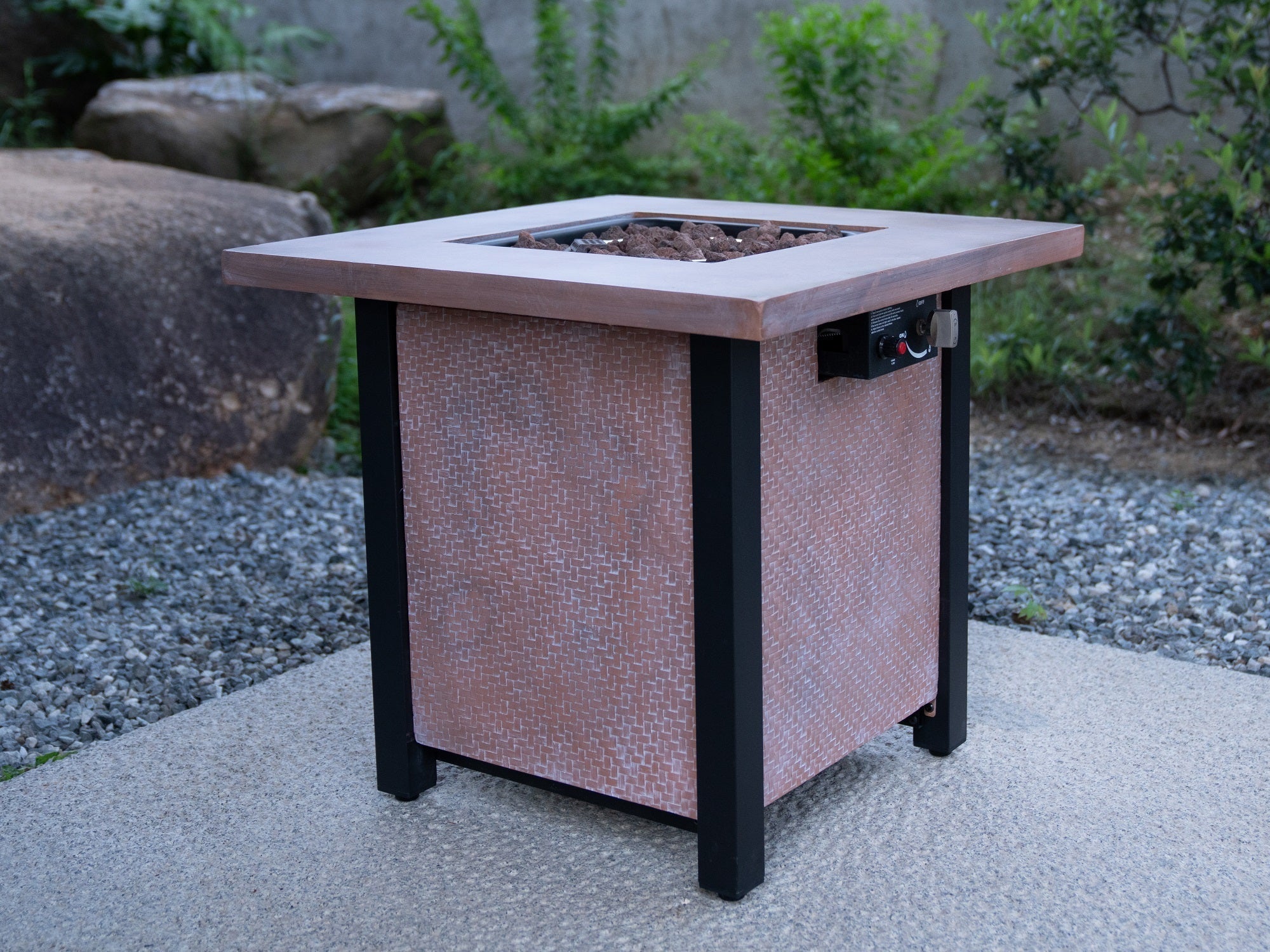 25" H Outdoor Patio Propane Gas Fire Pit Table - 50,000 BTU High-temperature-resistant