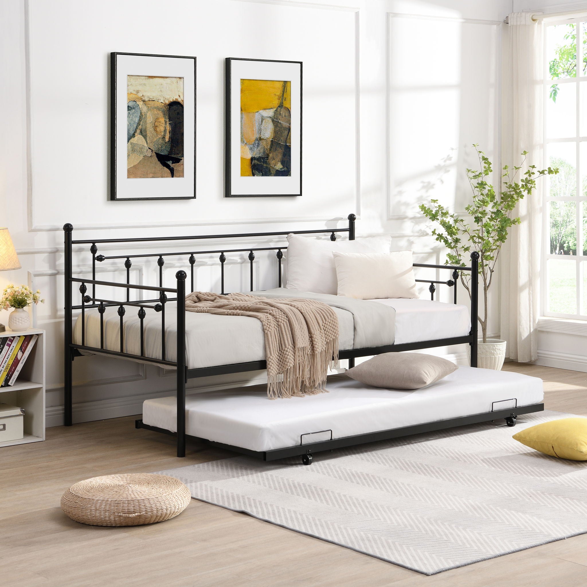 Twin Daybed With Trundle - Black - Best Buy Furniture