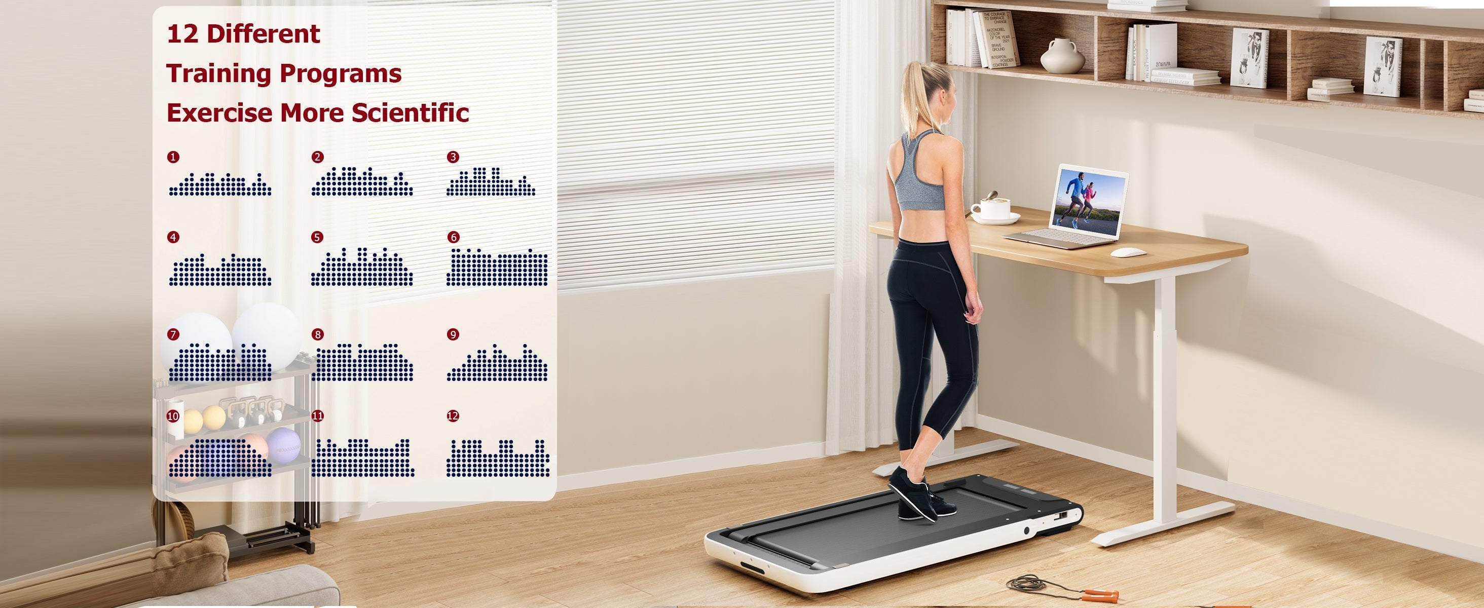 2 in 1 Under Desk Treadmill 2.5HP Folding Electric Machine