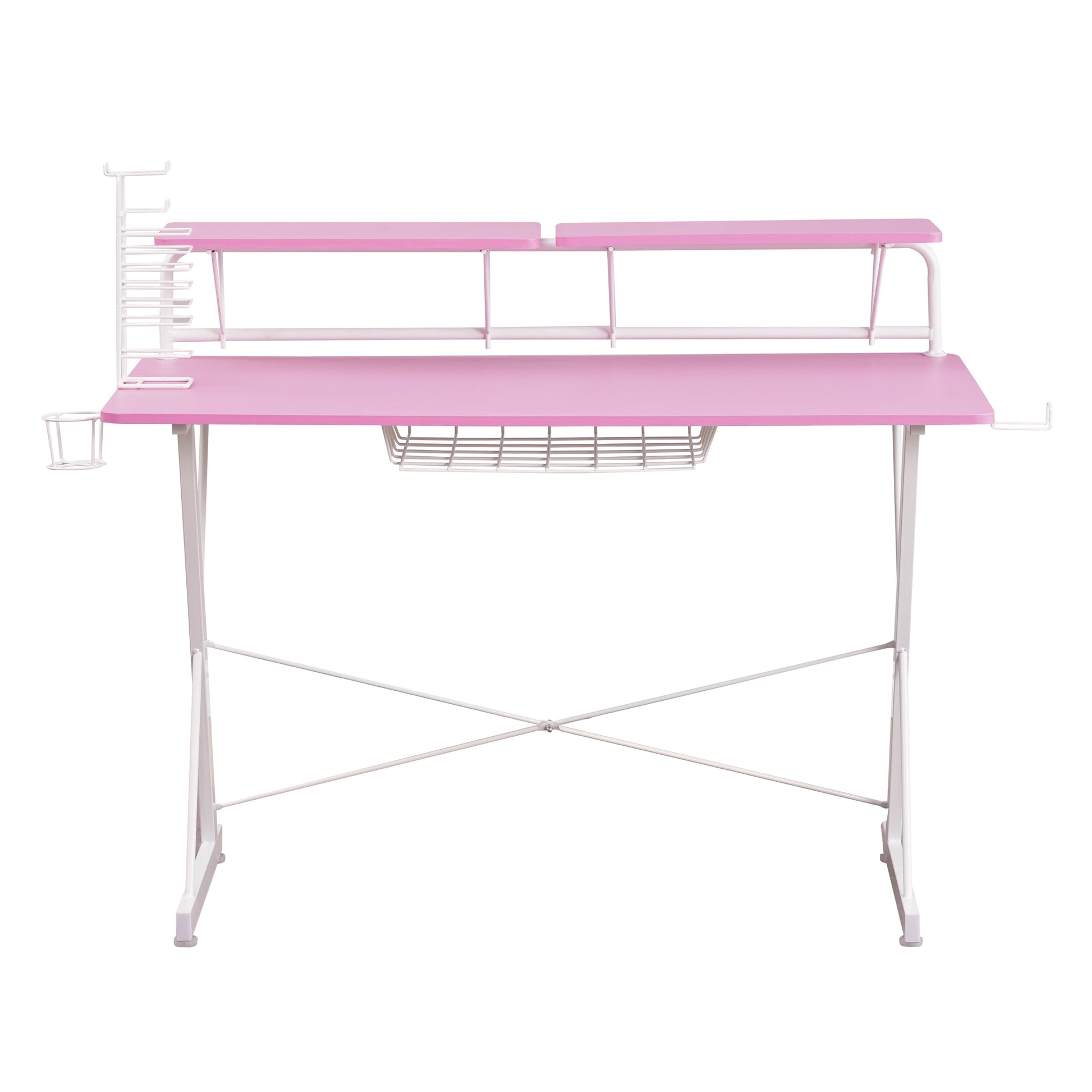 Techni Sport TS-200 Carbon Computer Gaming Desk with Shelving, Pink - Best Buy Furniture