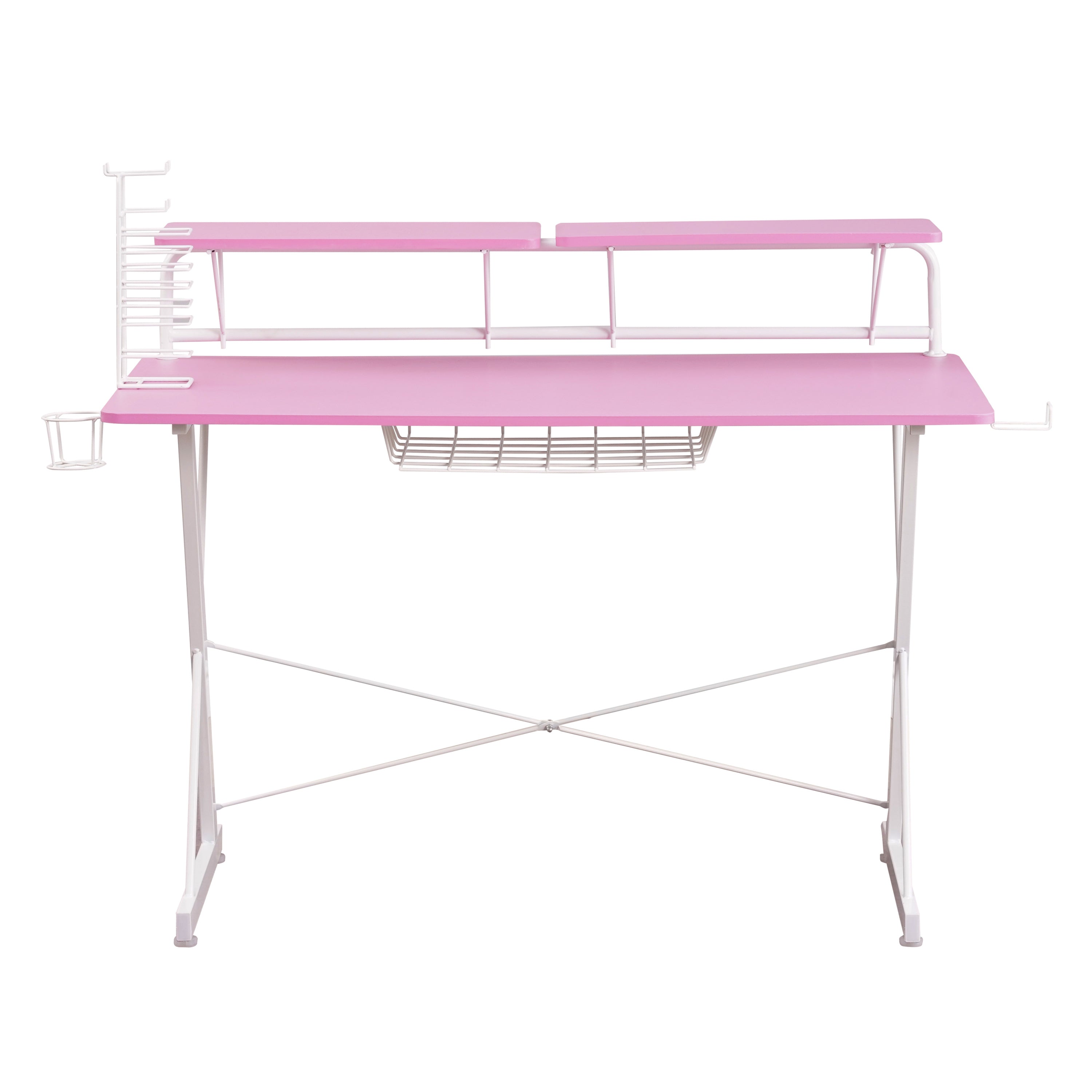 Techni Sport TS-200 Carbon Computer Gaming Desk with Shelving, Pink - Best Buy Furniture