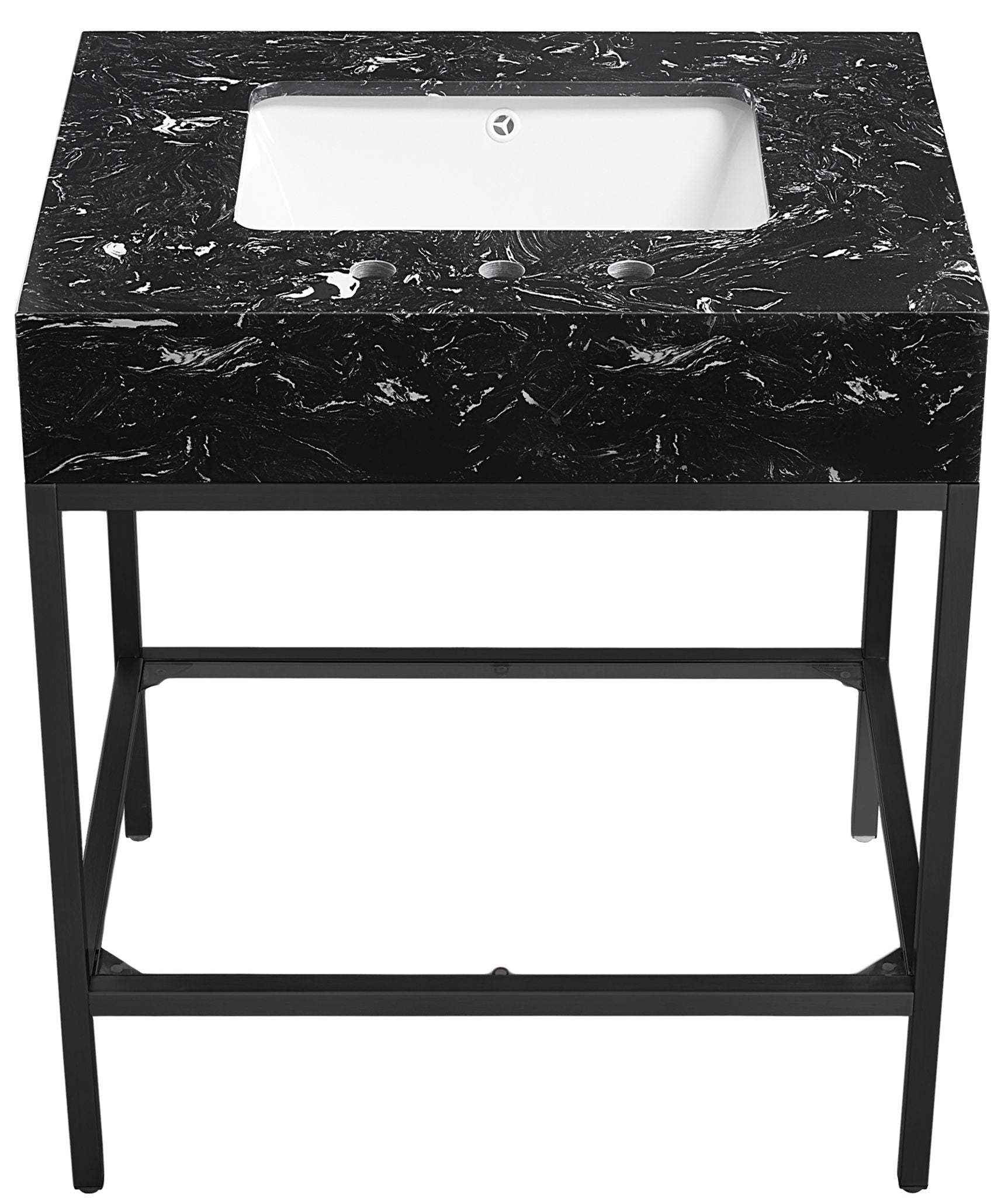 Marmo - Engineered Marble Bathroom Vanity With Black Base