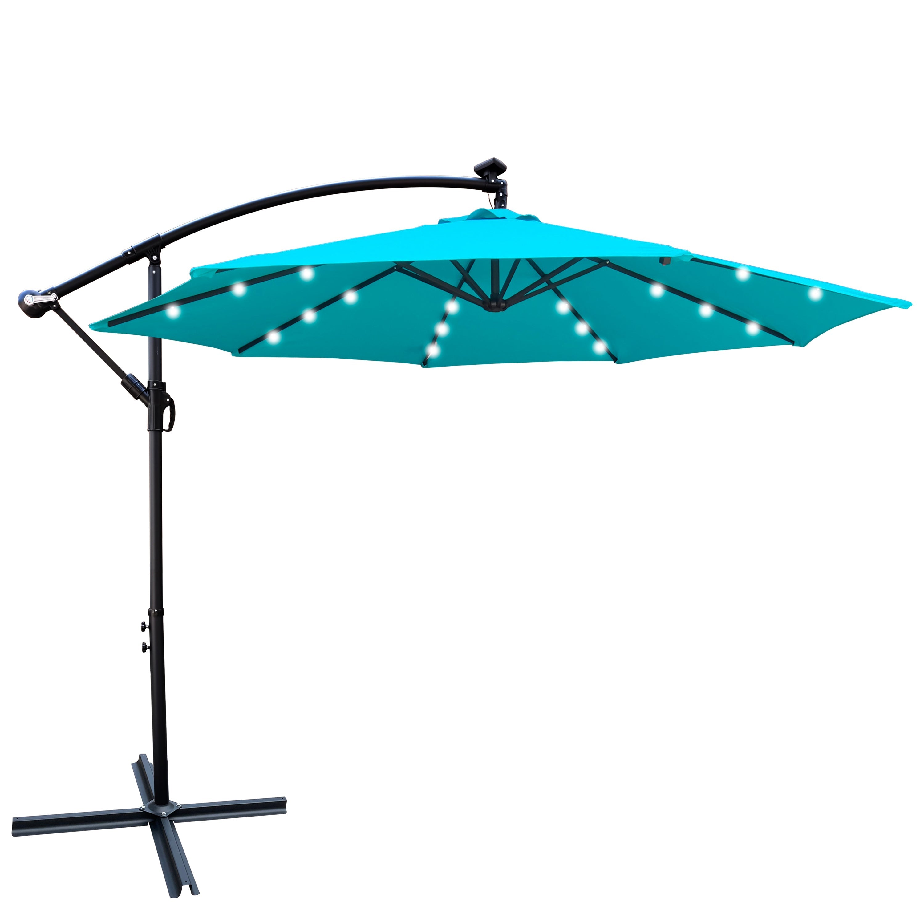 10 ft Outdoor Patio Umbrella Solar Powered LED Lighted Sun Shade